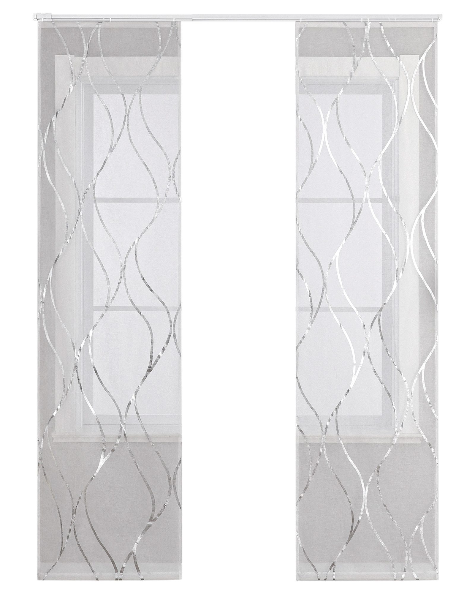 Joyswahl Schiebegardine (2 St), Klettband, transparent, Voile, Moderne Fläc günstig online kaufen