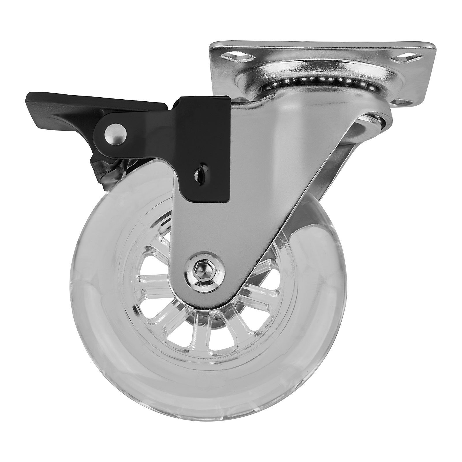 SO-TECH® Möbelrolle SWIFT Ø 35-75 mm belastbar bis 35 kg je Rolle in transparent / schwarz, mit / ohne Bremse