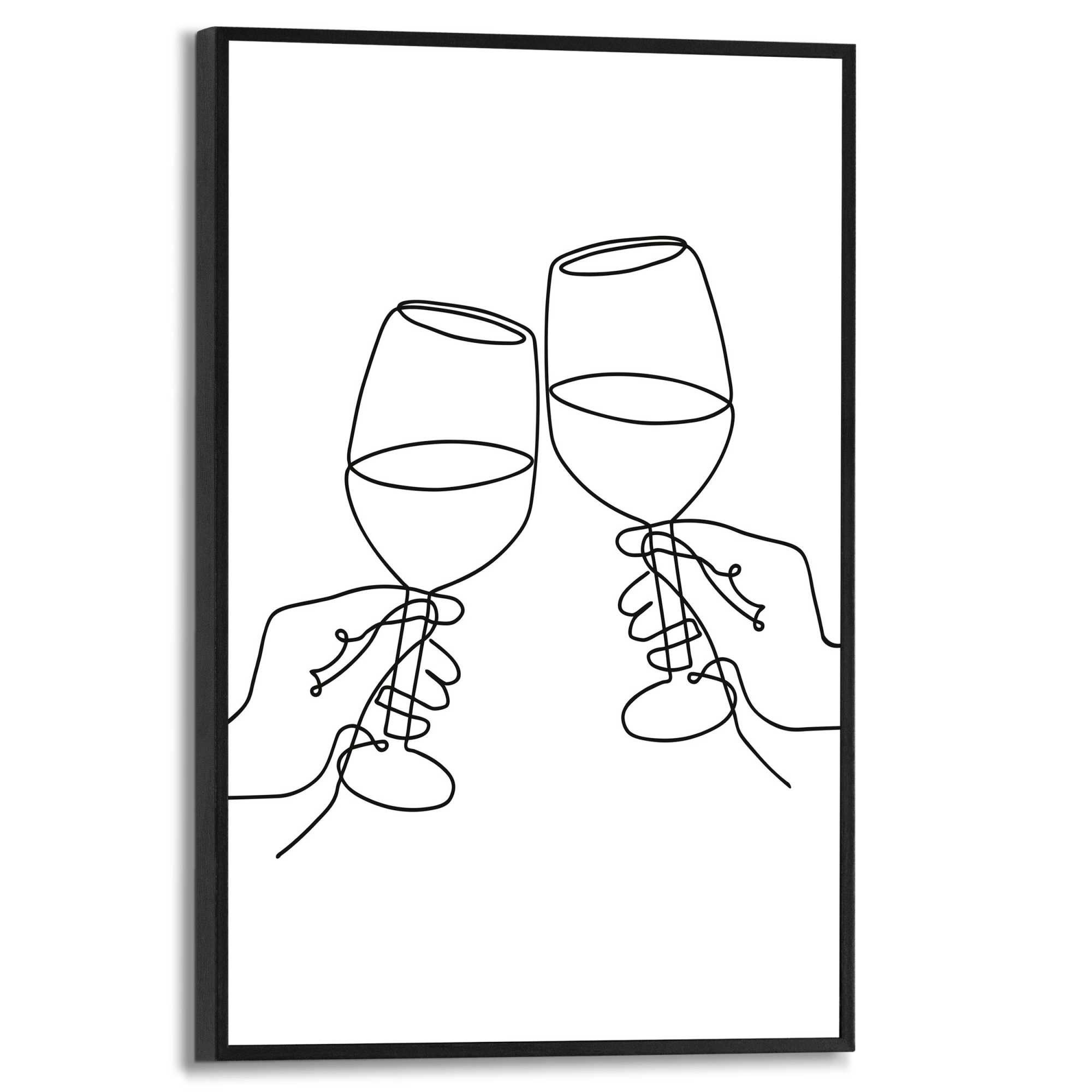 Reinders! Poster Wein, Küche - Schwarz-Weiß - MDF - Line Art - 20x30 cm günstig online kaufen