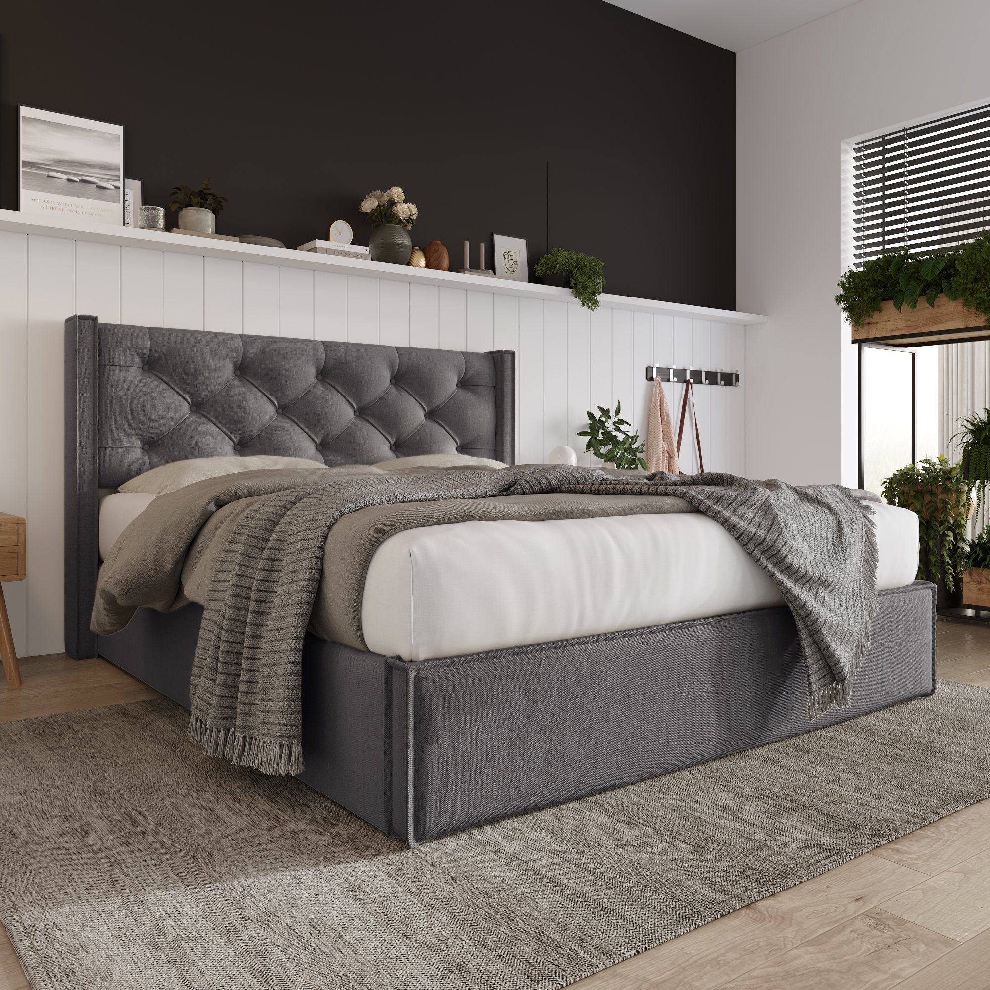 SOFTWEARY Polsterbett (Doppelbett mit Lattenrost und günstig online kaufen