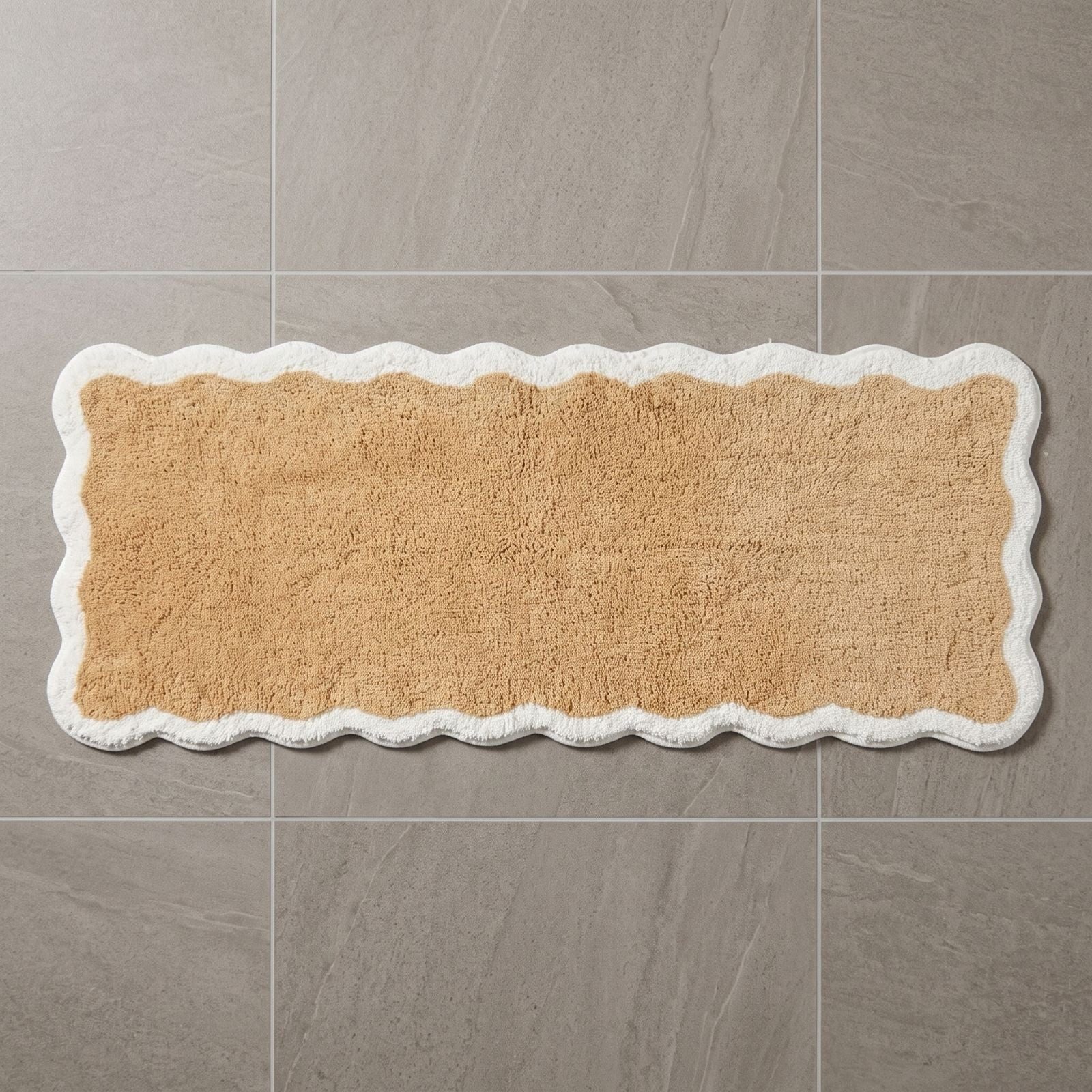 Homescapes Badematte Badläufer mit 40x100 cm - Langer Badteppich beige, 100 % Baumwolle, Höhe 10 mm, 40 x 100 cm von Homescapes