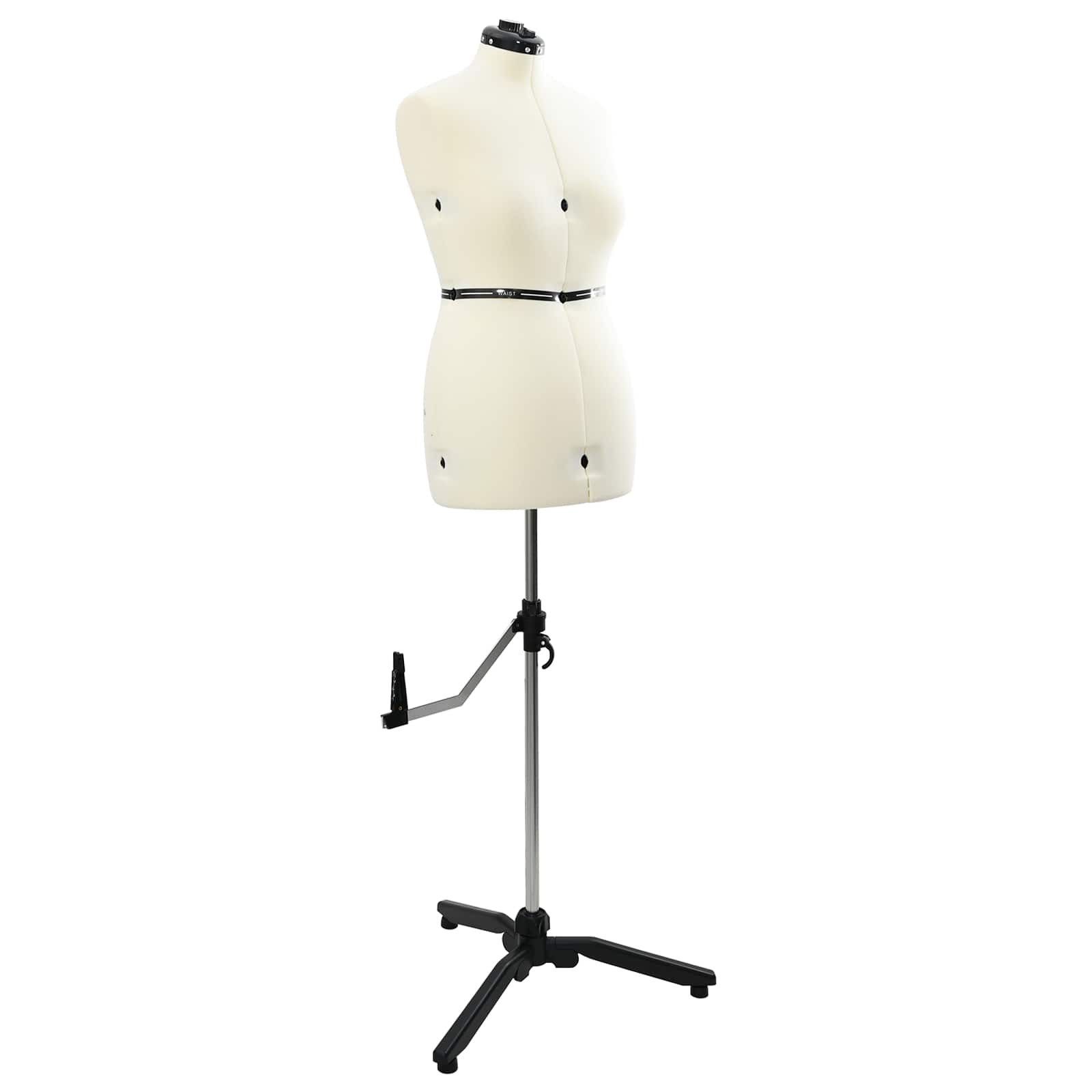 vidaXL Schneiderpuppe Verstellbare Kleiderform für Damen Creme M Samt