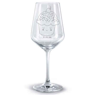 Mr. & Mrs. Panda Rotweinglas Cupcake - Transparent - Geschenk, Geschenk für Weinliebhaber, Tiere, Premium Glas, Feine Lasergravur