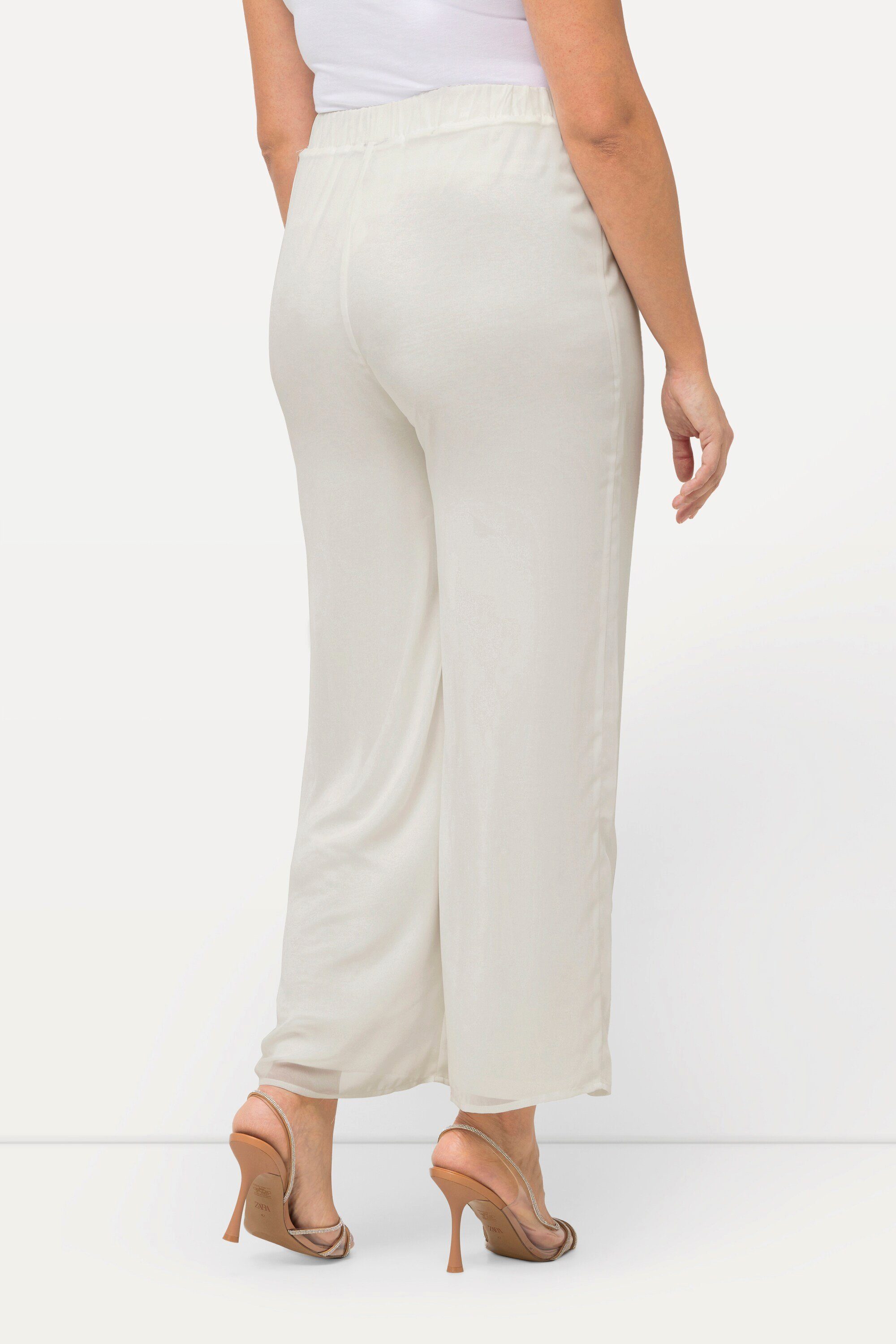 Ulla Popken Schlupfhose Chiffonhose doppellagig weites Bein Elastikbund