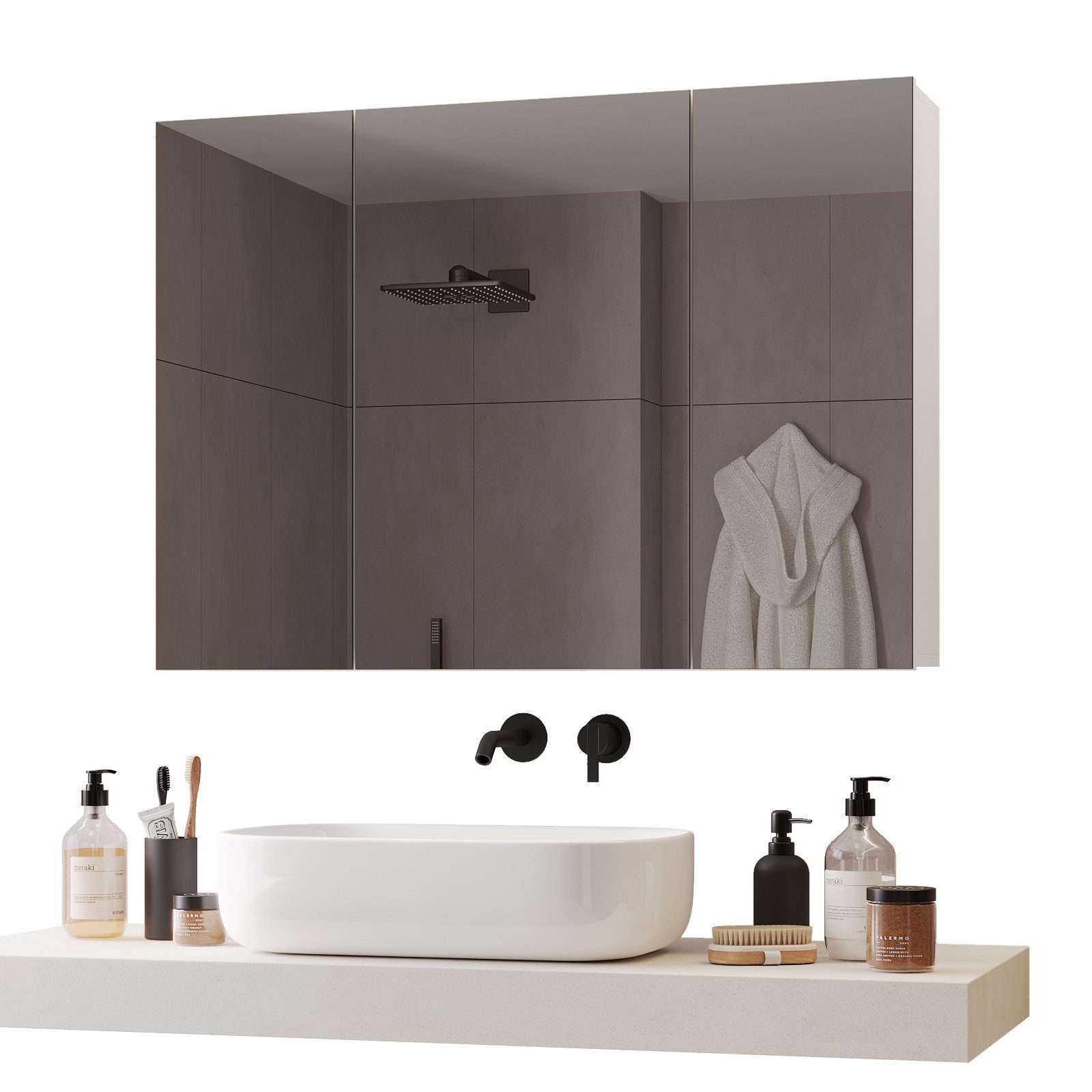 MSMASK Spiegelschrank Badschrank mit Spiegel und günstig online kaufen