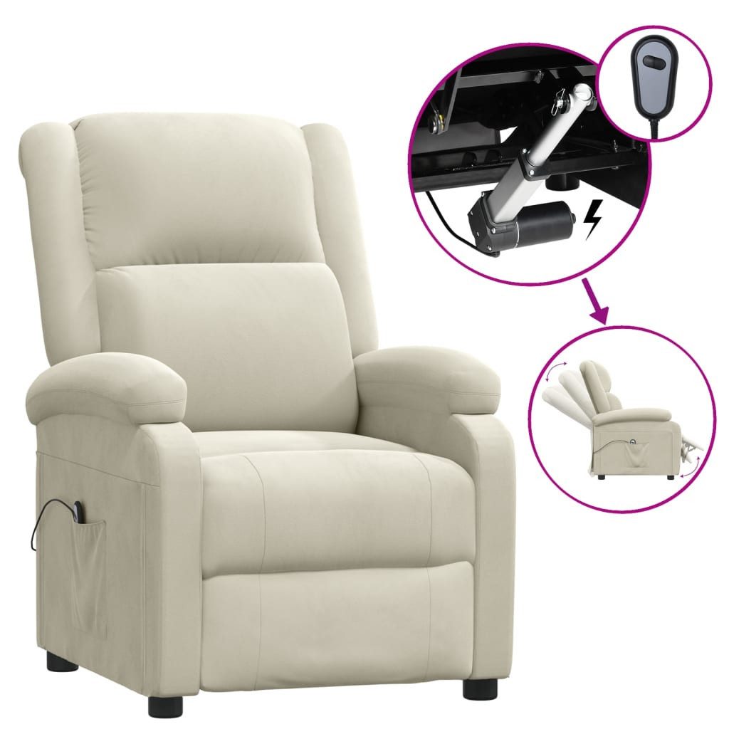 vidaXL Sessel Relaxsessel Elektrisch Creme Samt günstig online kaufen