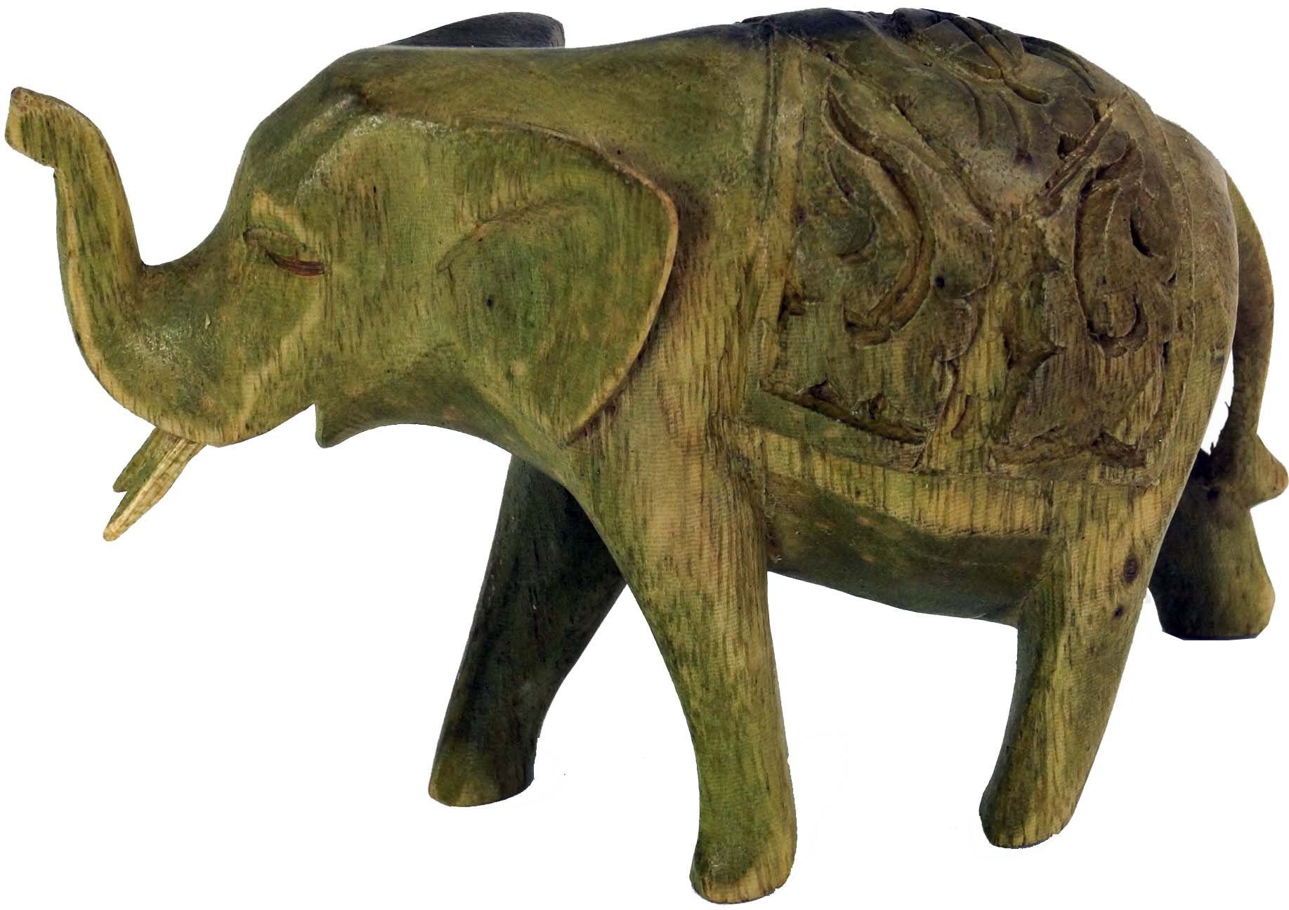 Deko Holzfigur Figur, Kleine Dekofigur Modell Elefant 1 Guru-Shop -