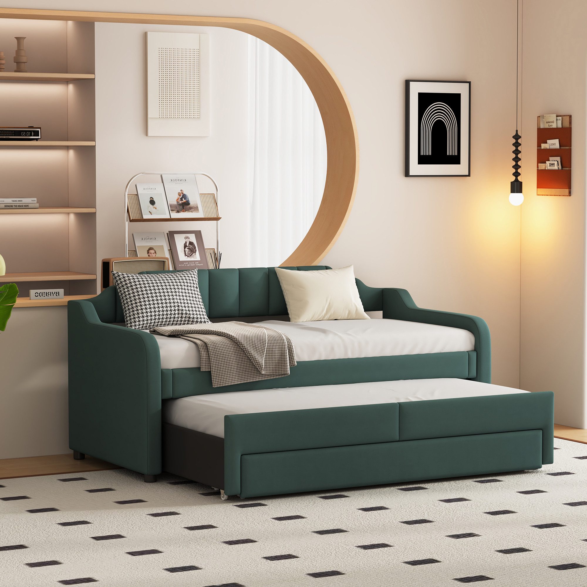 Flieks Daybett, Schlafsofa Tagesbett 90x200cm mit Schubladen und Ausziehbet günstig online kaufen