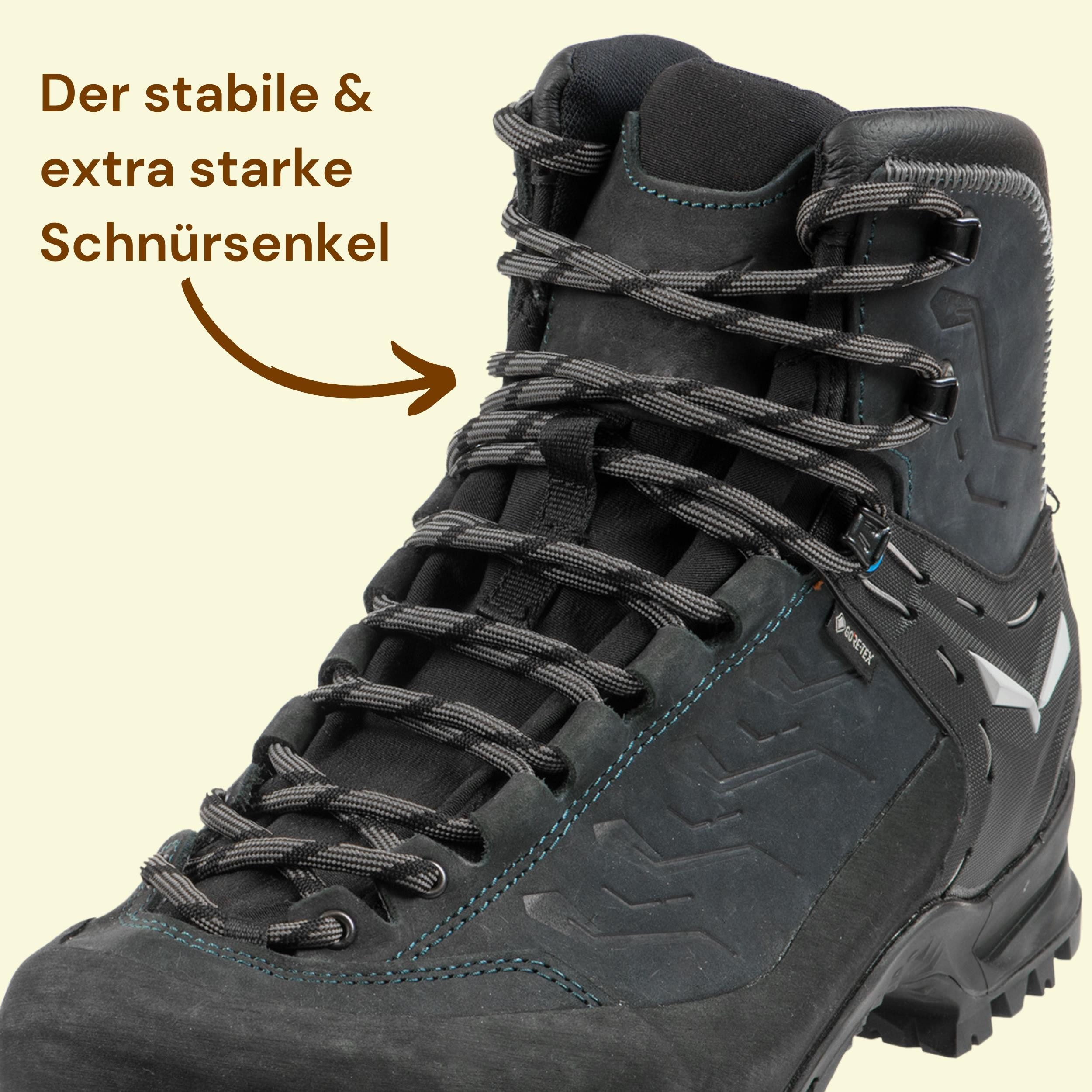 Mount Swiss Schnürsenkel Rundsenkel für Trekking- und Arbeitsschuhe, ø 5 mm, Länge 70 - 220 cm