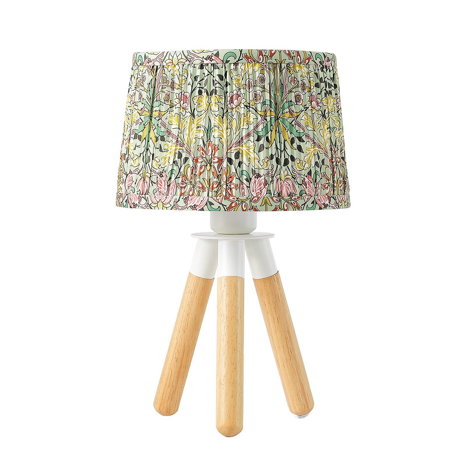 STANBOW Bettleuchte weiße Dreibein-Tischlampe aus Gummibaumholz, ohne Leuchtmittel, tischlampen wohnzimmer, tischlampen mit kabel, tischlampen landhaus