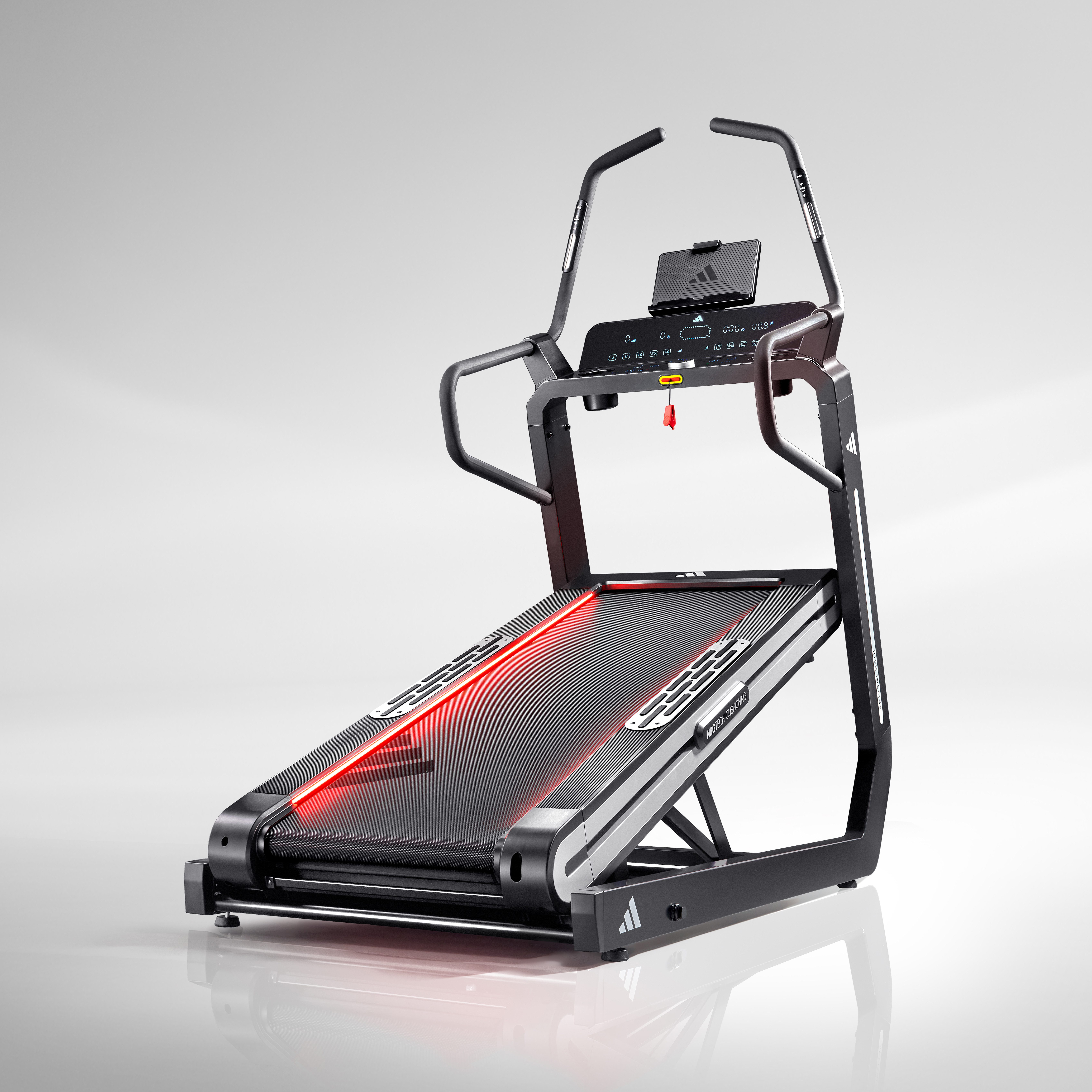 adidas Performance Laufband adidas T-800 High Incline Laufband (70 % vormontiert, einfache Endmontage), Climb Mode, Apps, LED Beleuchtung, Stufenlose Steigung bis 40 %
