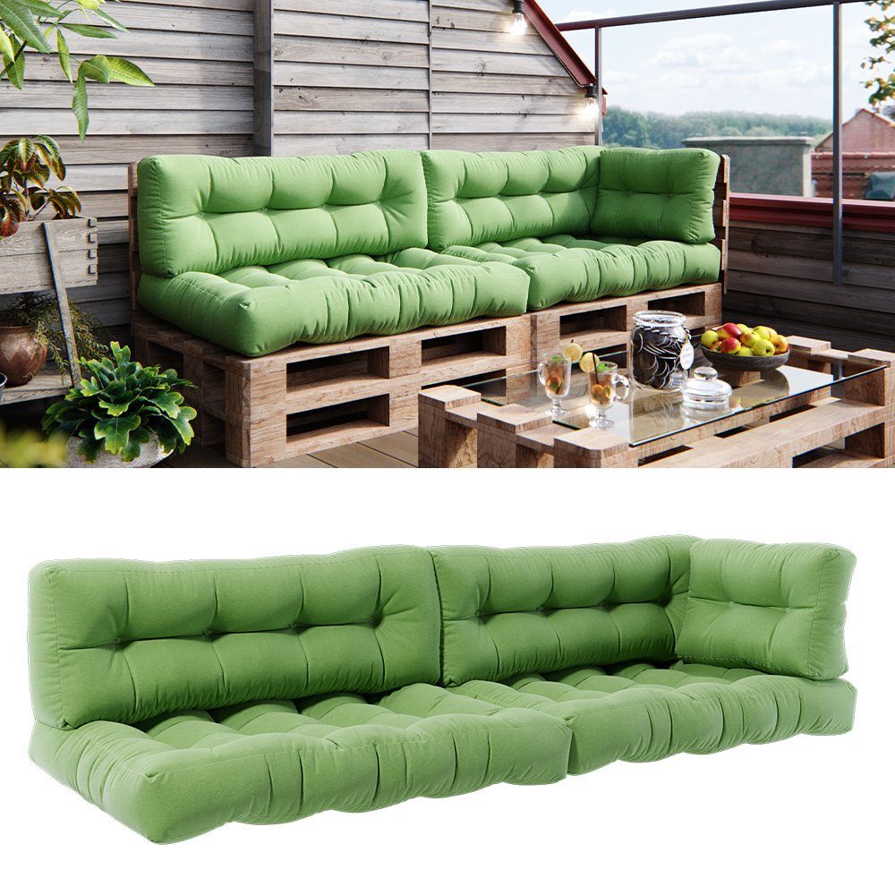 Vicco Palettenkissen Flocken, Grün, 5 Teile