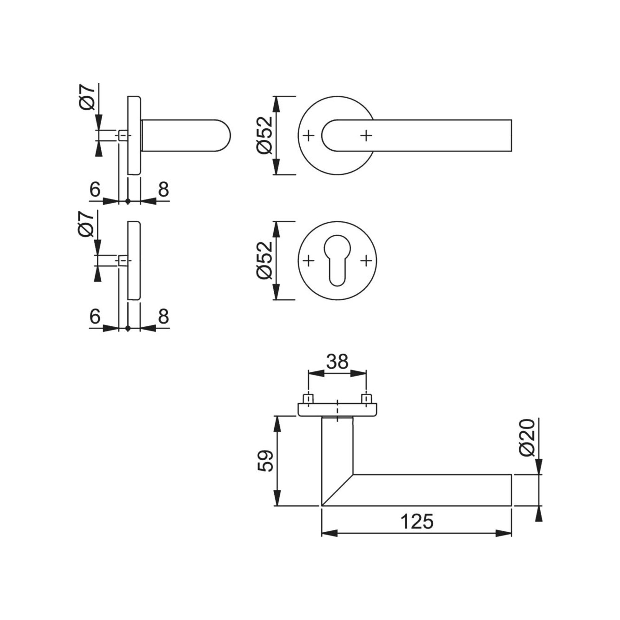 HOPPE Zubehör-Set HOPPE E1400Z/42KV/42KVS PZ