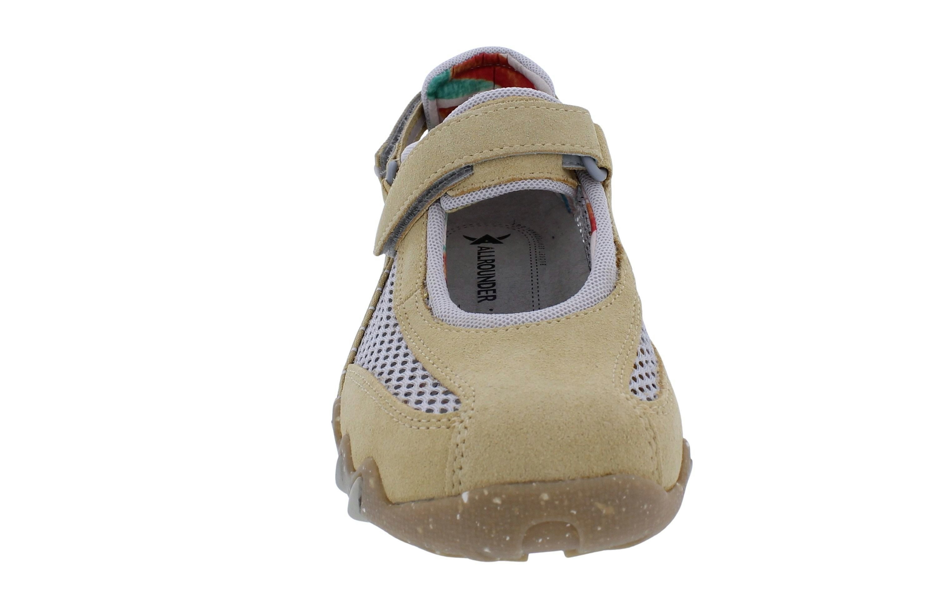 Allrounder by Mephisto Allrounder Sneaker Niro 47/06, Velourleder mit offenem Mesh, Hellbeige Klettschuh