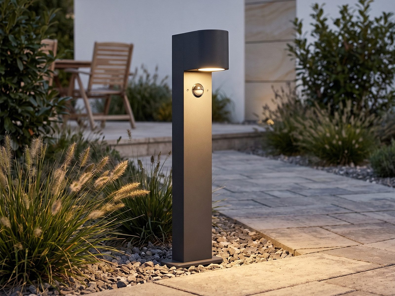 TRIO Leuchten LED Pollerleuchte 50cm mit Bewegungsmelder & GU10 LED, Bewegungssensor, LED wechselbar, warmweiß, Wegeleuchte zur Garten Wegbeleuchtung, Außenleuchte Gartenlampe