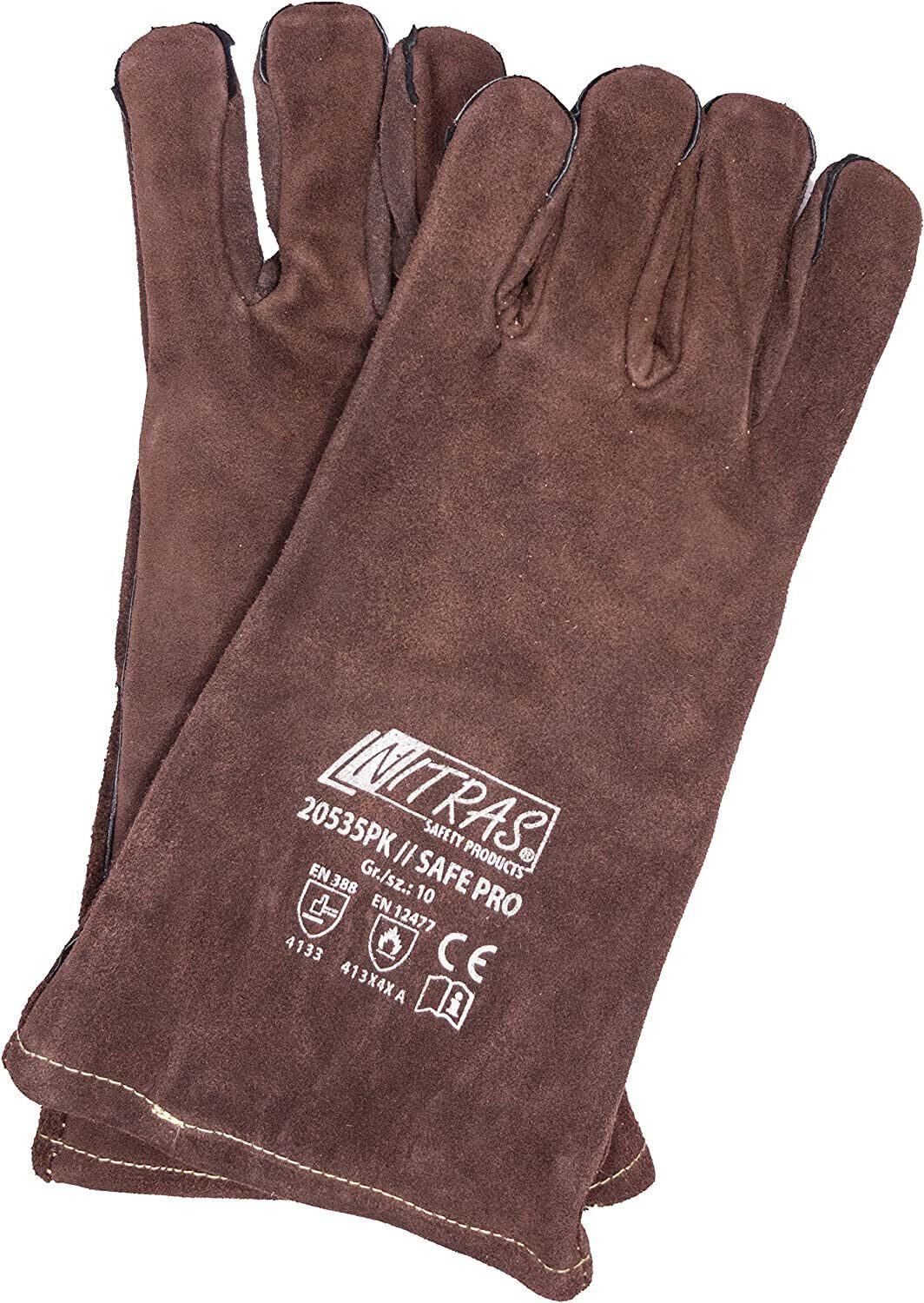 Nitras Hitzeschutzhandschuhe Grillhandschuhe hitzebeständig Leder Backhands günstig online kaufen