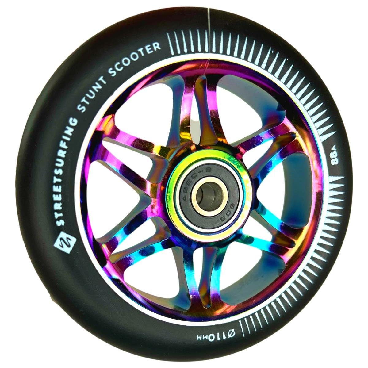 Street Surfing Stuntscooter Street Surfing 10 Spoked Stunt-Scooter Rolle 110mm Neochrom
