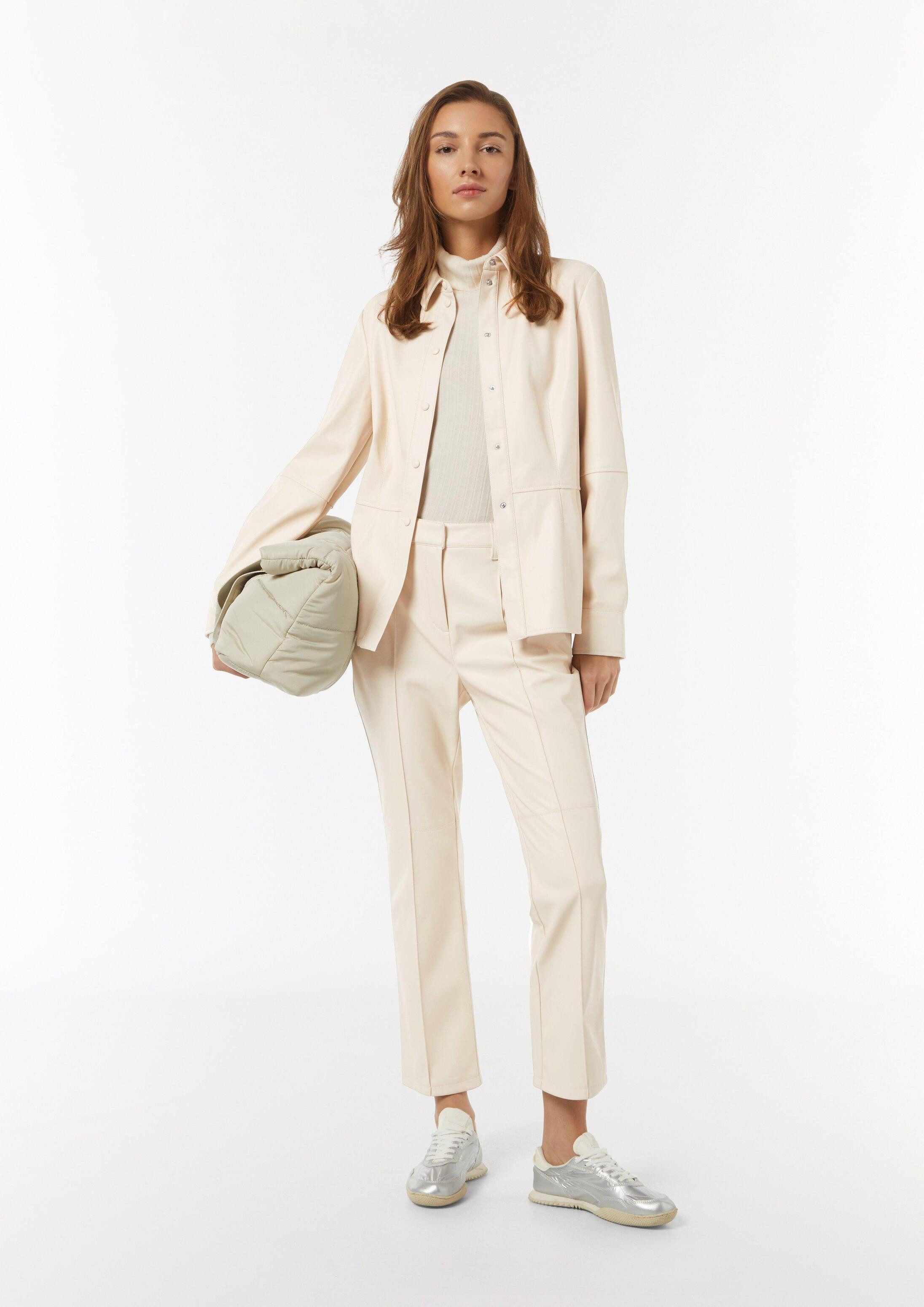 comma Hemdjacke Indoor-Jacke Bluse in Lederoptik