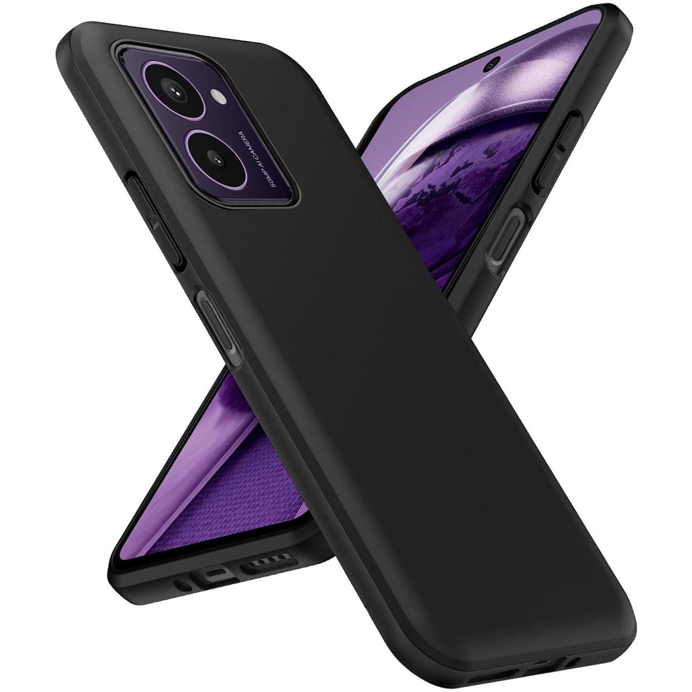 CoolGadget Handyhülle Handy Schutzhülle für HMD Pulse / Pulse PRO / Pulse+ matt schwarz 6,65 Zoll, Silikon TPU Hülle Schutz Tasche Cover schlicht Slim Case – Bild 2 von 5