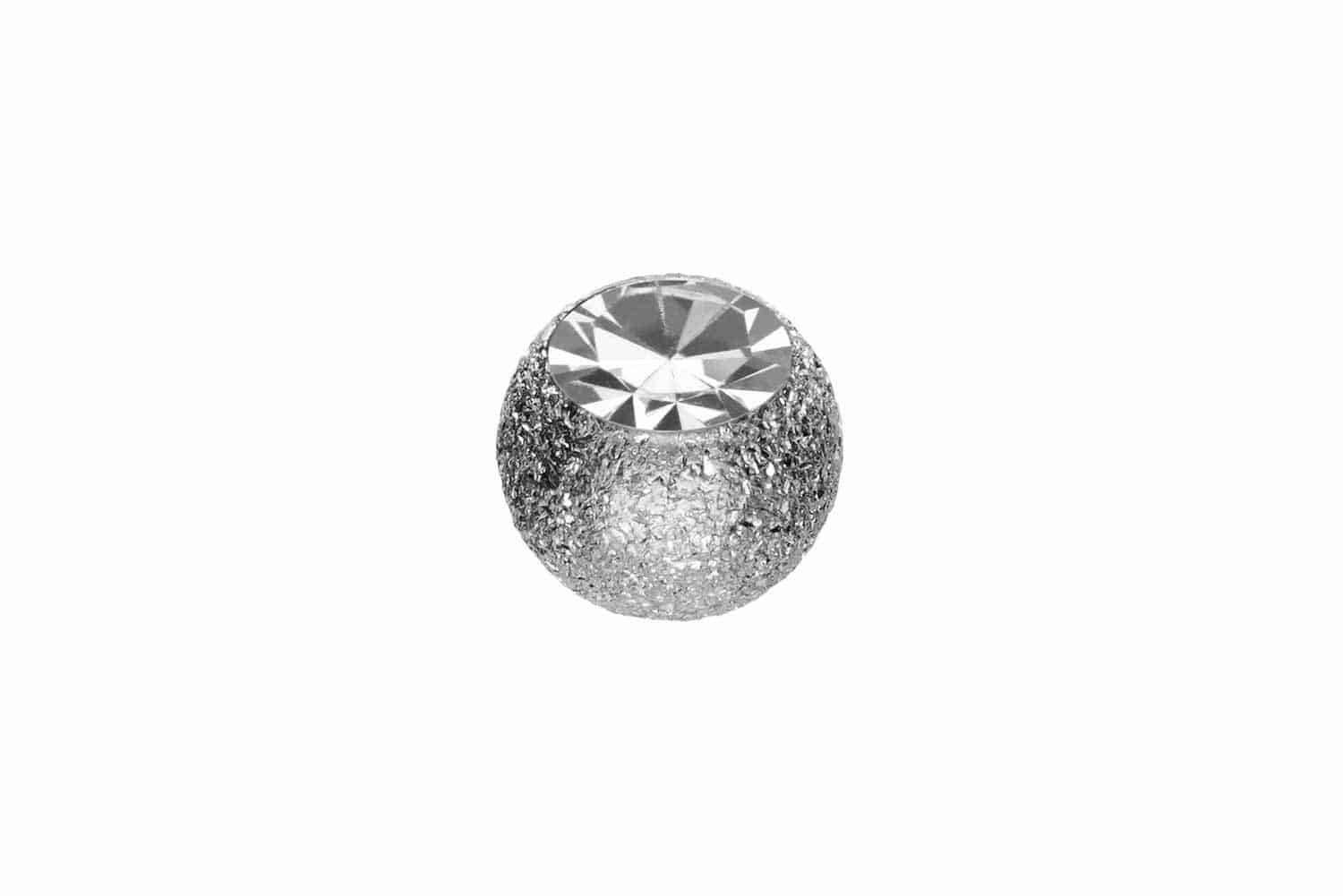 PIERCINGLINE Piercing-Set Chirurgenstahl Schraubkugel DIAMANTOPTIK + KRISTALL (Schraub-Aufsätze, 1-tlg)