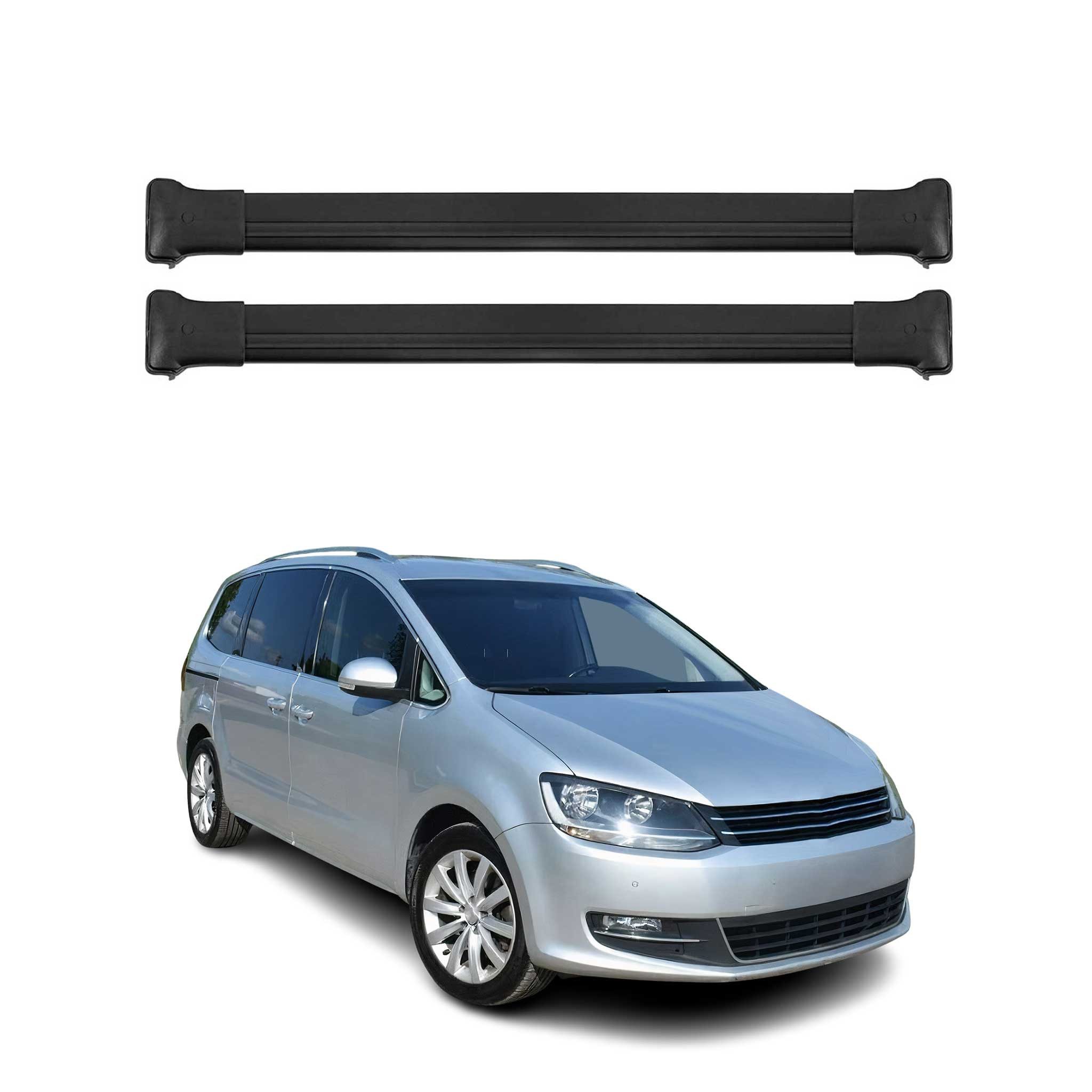 OMAC Dachträger Gepäckträger für VW Sharan 2010-2025 Relingträger Alu Schwarz 2x (2-St), Wasserbeständig,Abnehmbar,Multifunktional,Leichtgewichtig
