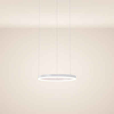 s.luce Pendelleuchte LED Pendelleuchte Ring 40 direkt oder indirekt 5m Abhängung Weiß, Warmweiß