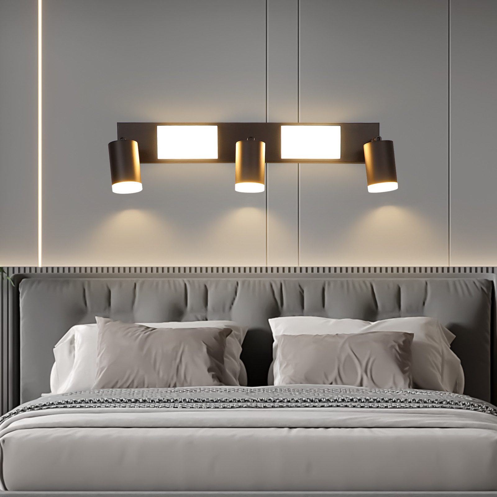 ZMH Deckenstrahler 3 Flammig Schwarz/Weiß GU10 Deckenlampe 20W 3000K für Flur und Küche, Einfache Installation, LED fest integriert, ohne Leuchtmittel, Warmweiß