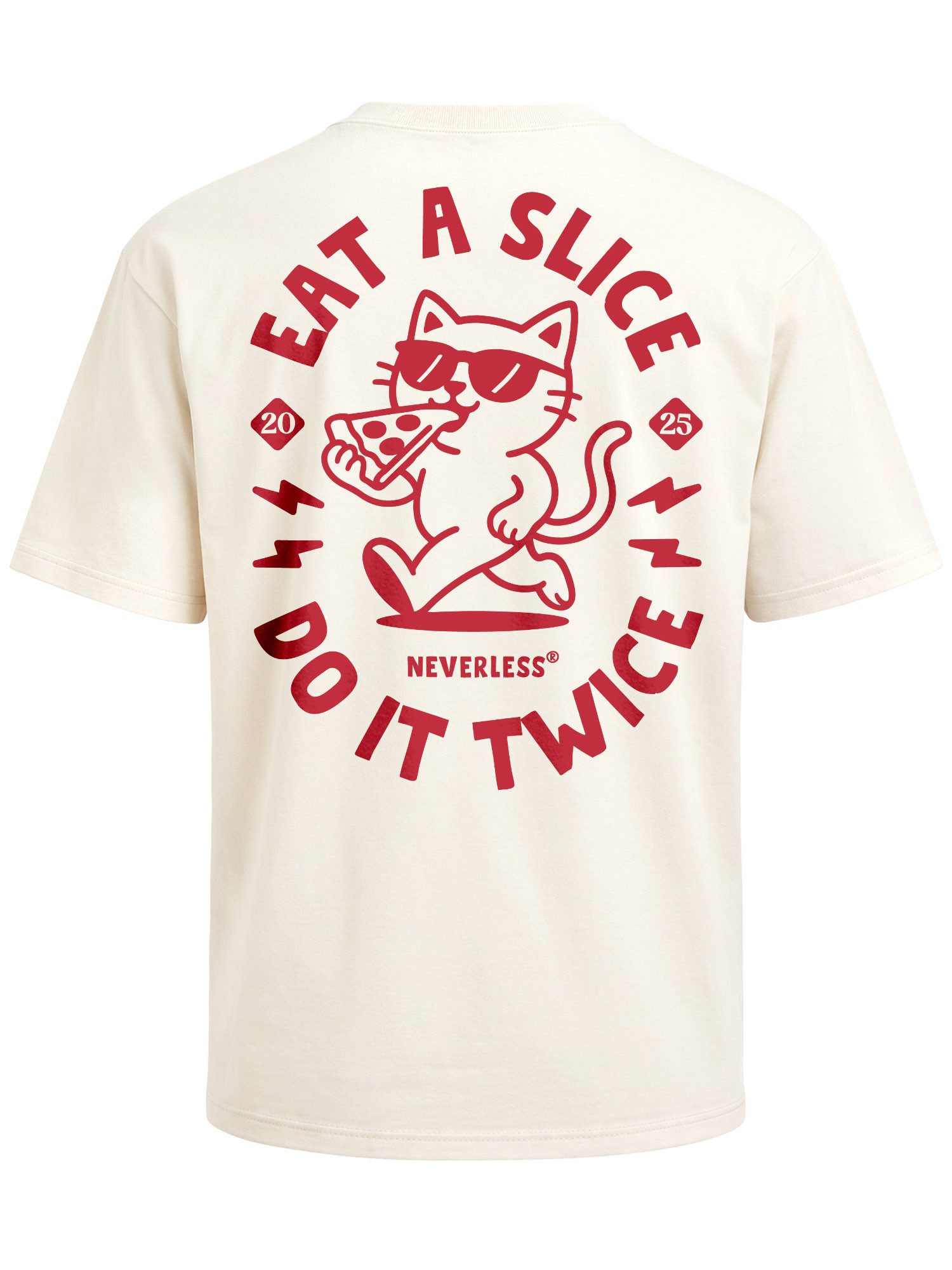Oversize-Shirt Herren T-Shirt - Eat a Slice - Oversized Relaxed Fit Sommer Fashion