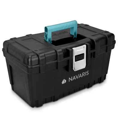 Navaris Werkzeugkoffer, Werkzeugkasten 16" Box leer - 40,6 x 23,8 x 22cm - 19 Liter Volumen - mit einer Stahlschließe - Werkzeugbox Kiste ohne Werkzeug
