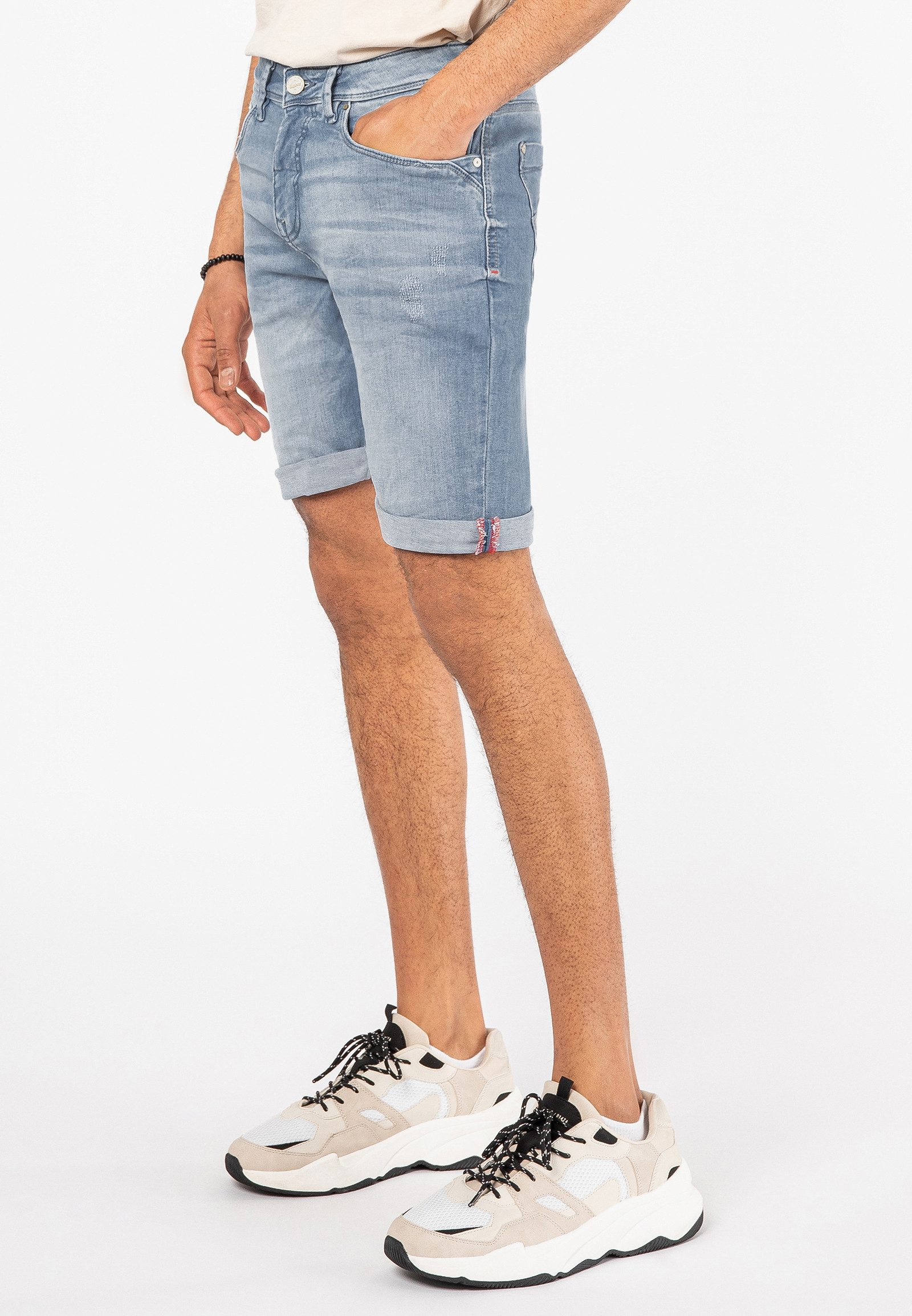 SUBLEVEL Jeansbermudas Herren Jeans Shorts kurze Hose Reißverschluss 5 Pocket, Sommerhose, kurze Jeans, Bermudashorts