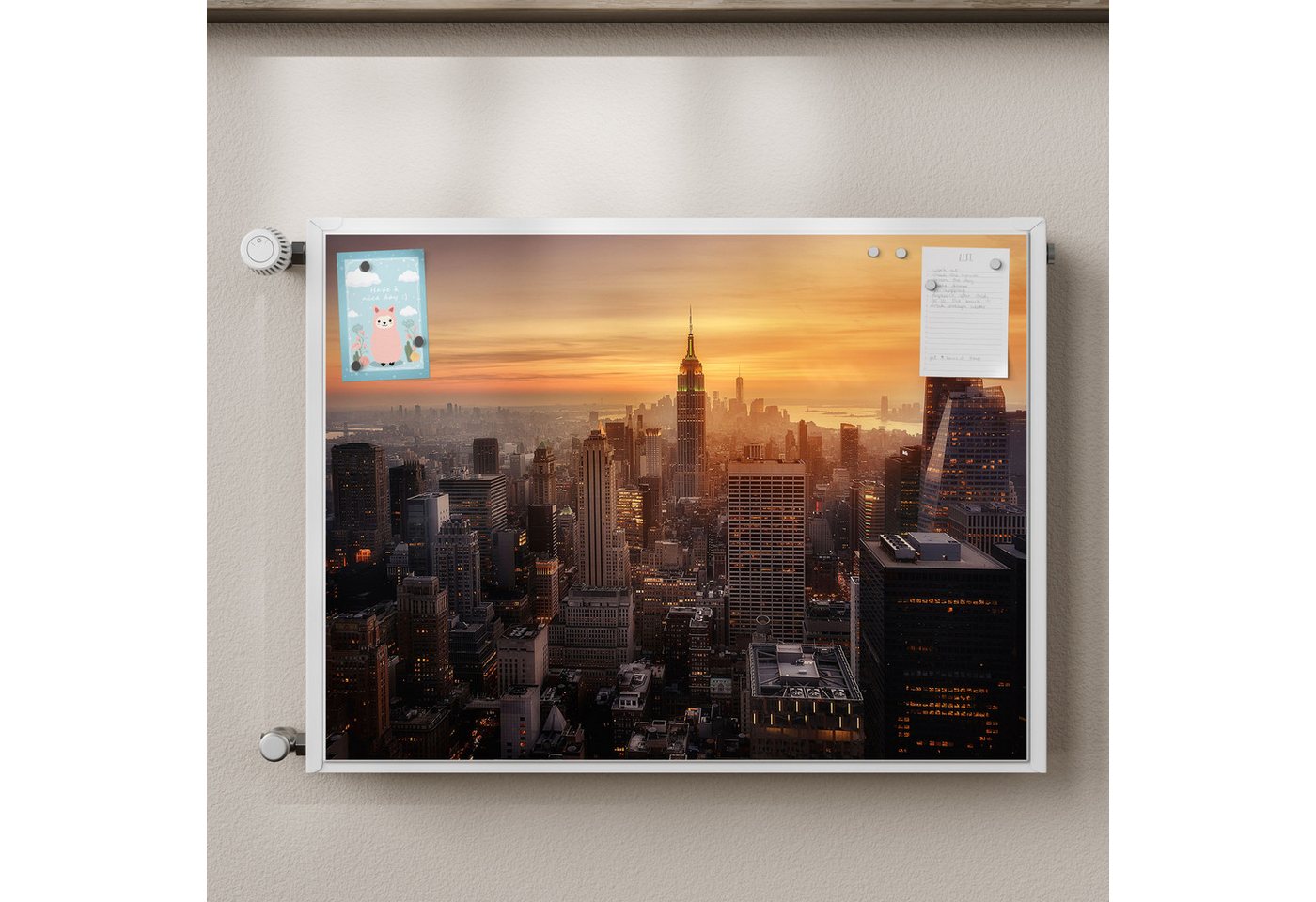 Thumbnail - DEQORI Magnetfolie 'Goldene Stadtsilhouette', beschreibbar Heizung Magnetmatte magnetisch Magnetfolie