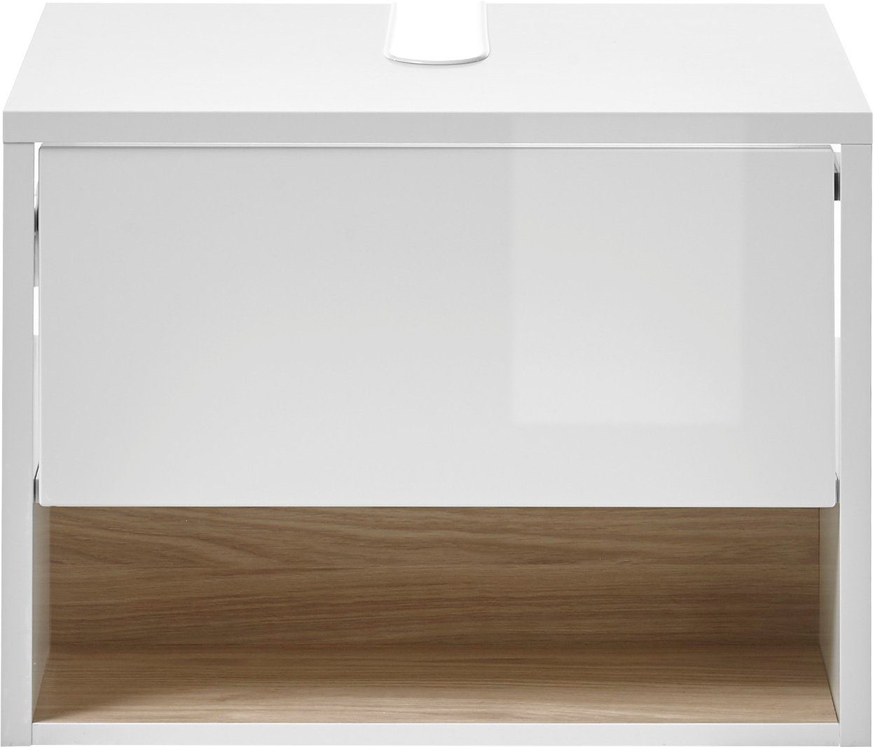 Home affaire Waschbeckenunterschrank Studio Line, Badschrank in Hochglanz Weiß, Waschtisch in zwei Farben verfügbar, ausreichend Stauraum – Bild 2 von 5