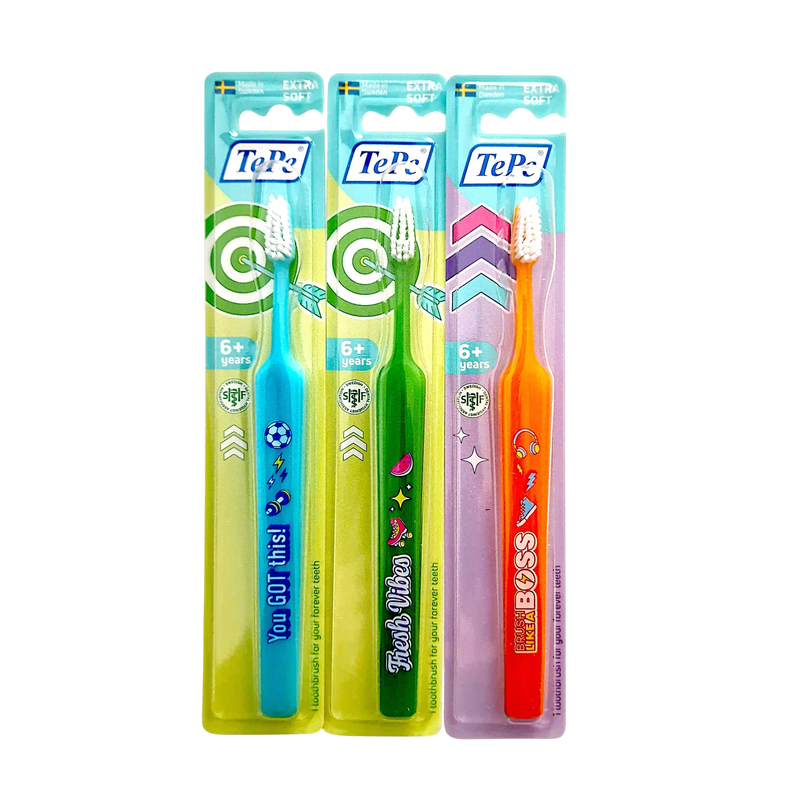 TePe Zahnbürste 3x TePe Select Kids Zahnbürste 5-8 Jahre Jungenfarben