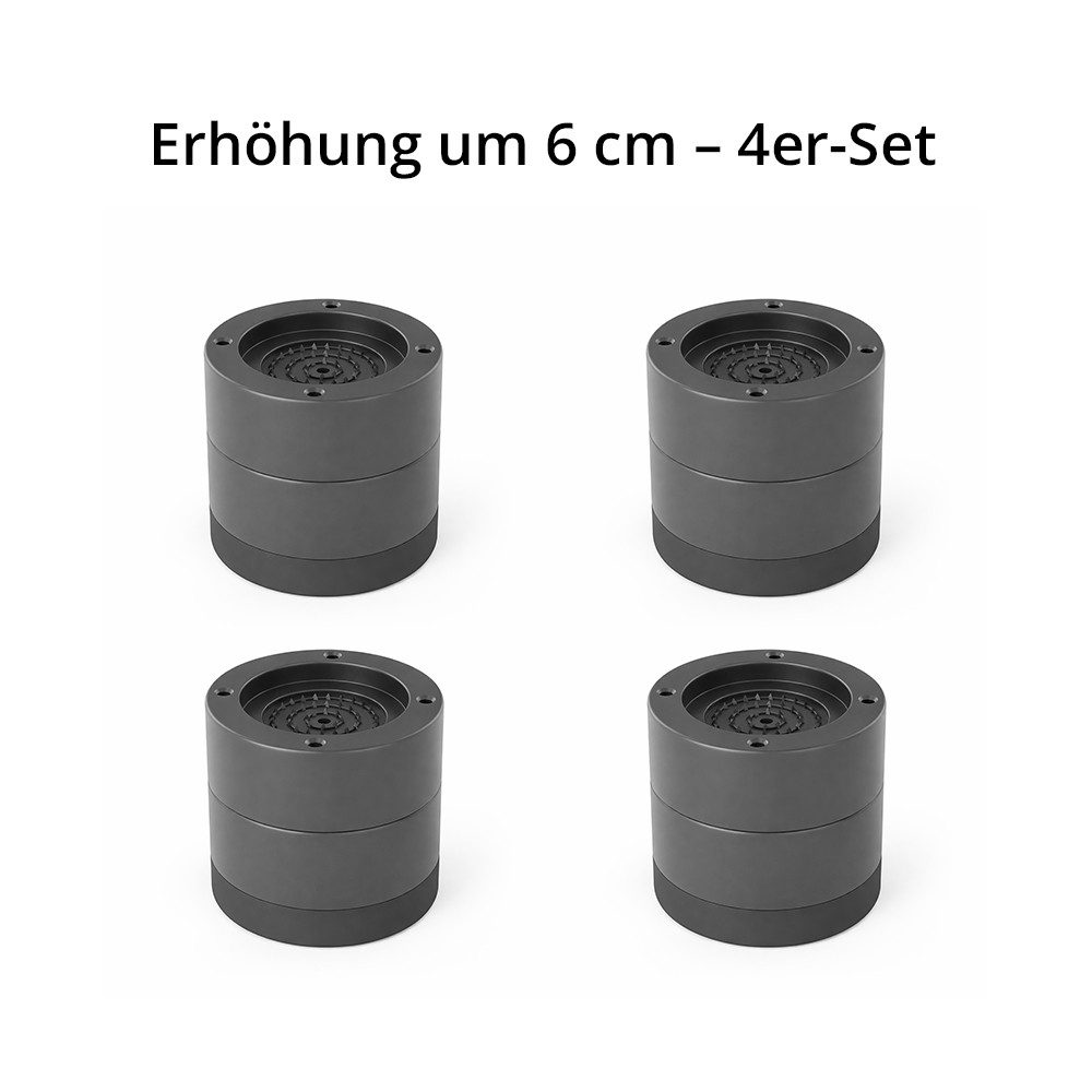 JASLIFE Vibrationsdämpfer Waschmaschinen Füße 4er Set 3,5–8,5 cm Erhöhung Anti-Rutsch, (Set, 4er Set), Anti-Rutsch, vibrationsdämpfend, höhenverstellbar, rutschfest