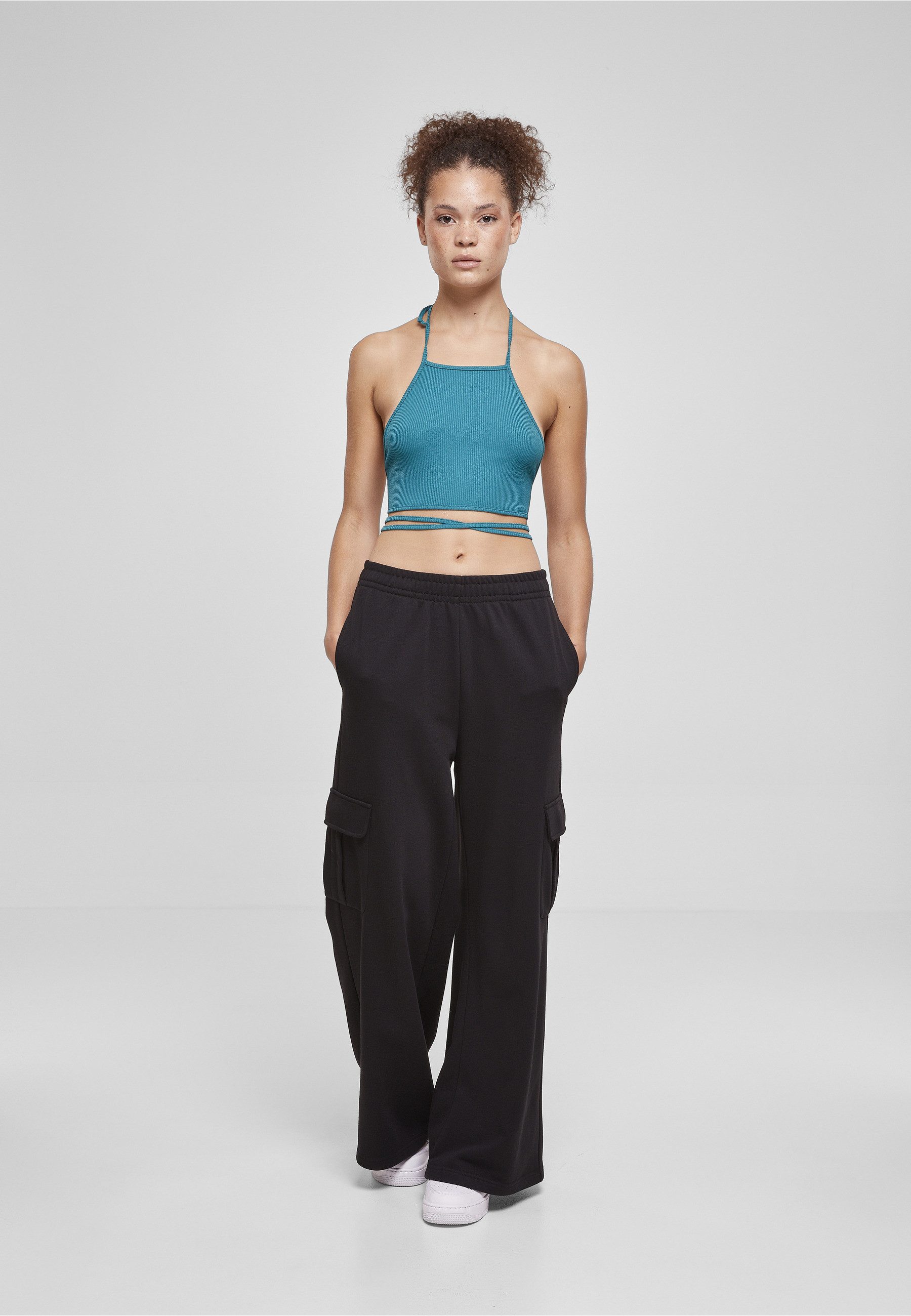 URBAN CLASSICS Muskelshirt Urban Classics Damen Ladies Rib Trapeze Cropped Top (1-tlg)