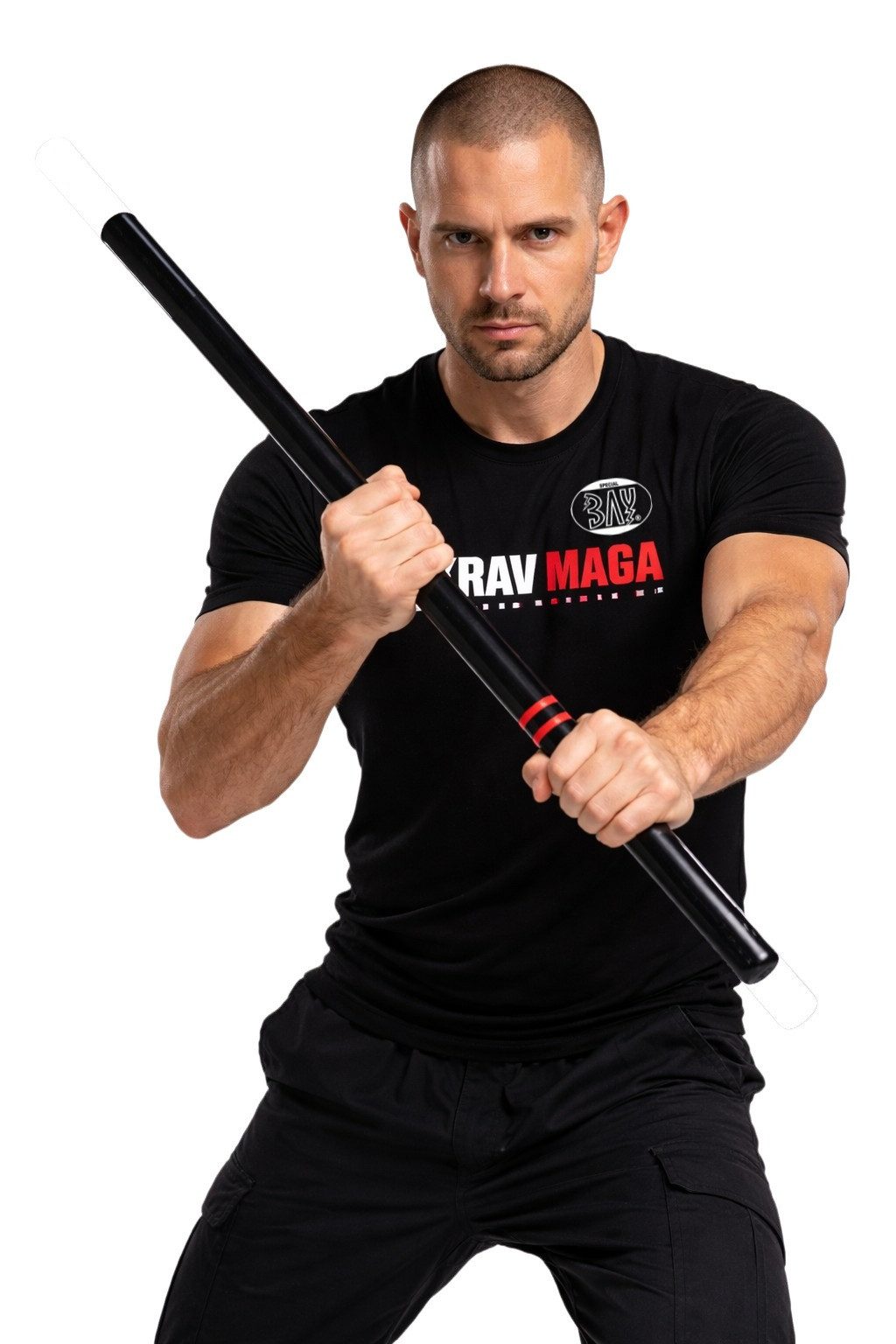 BAY-Sports Holzschwert Escrima Stock 65 cm schwarz Eiche Eskrima Stick Holzstock Arnis Kali (Echtholz, Stück), Naturprodukt, Massiv Holz Eiche lackiert, Kampfsport, Krav Maga