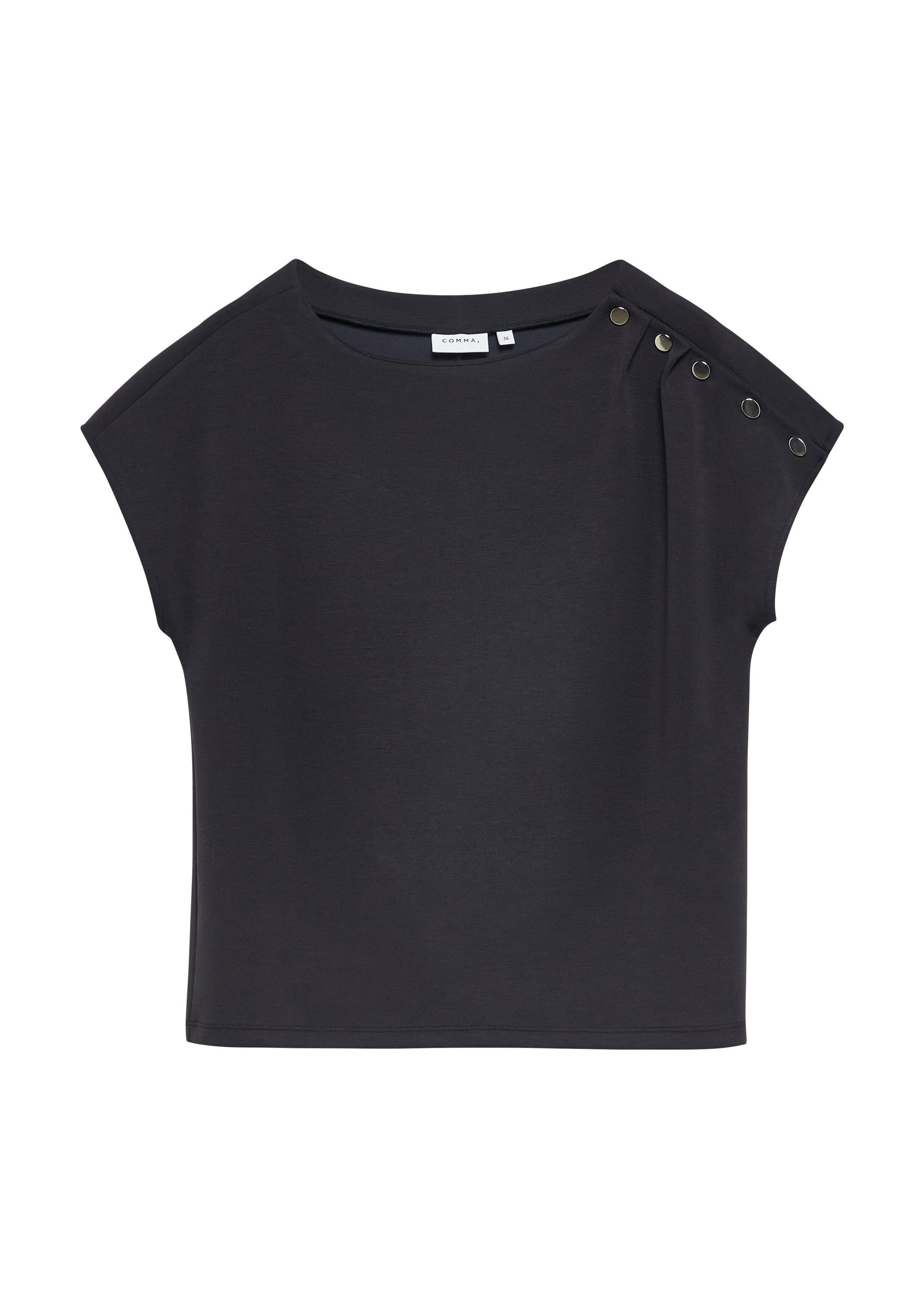 comma Kurzarmshirt T-Shirt Weiches T-Shirt mit Faltendetail günstig online kaufen