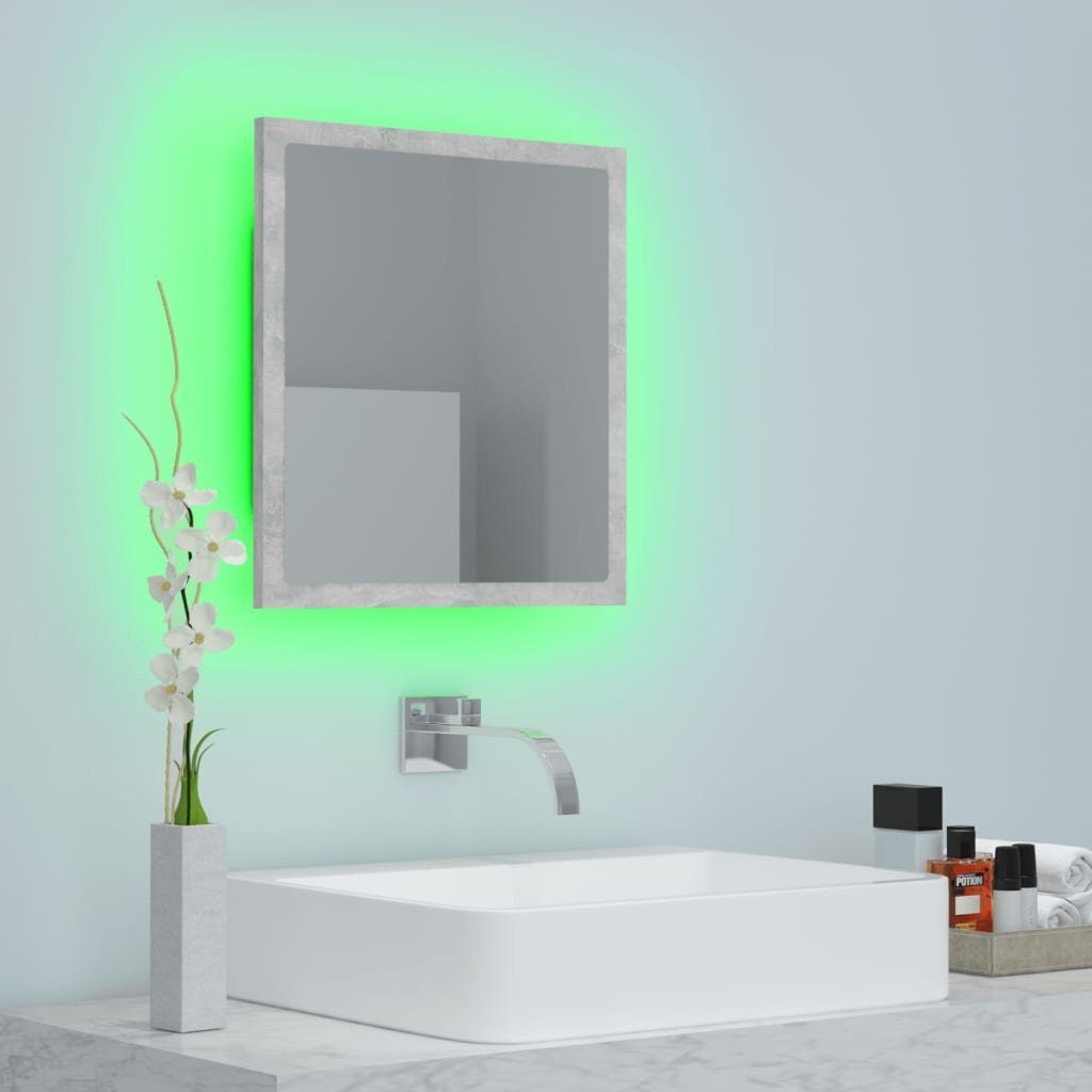 Betongrau (1-St) LED-Badspiegel Acryl cm vidaXL 40x8,5x37 Badezimmerspiegelschrank