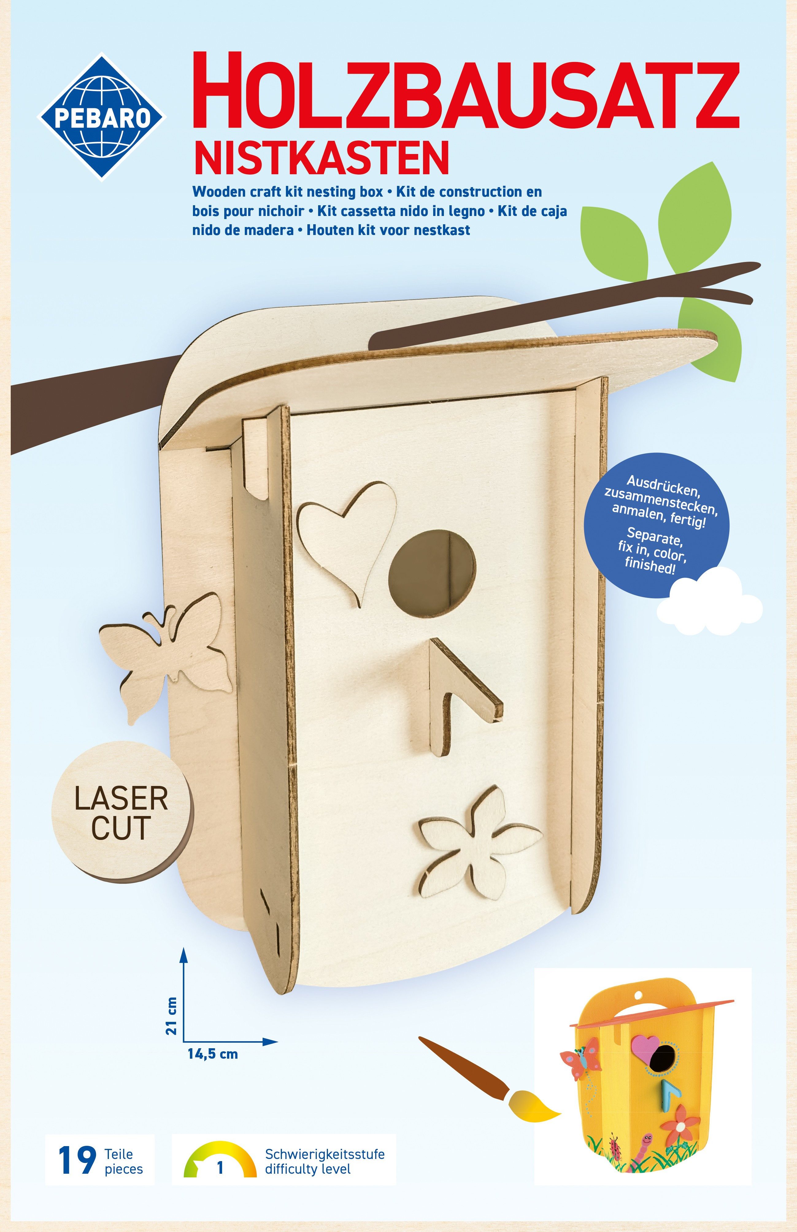 PETER BAUSCH PEBARO 878L - Holzbausatz Nistkasten, Laser cut Bastelset Konstruktions-Spielset