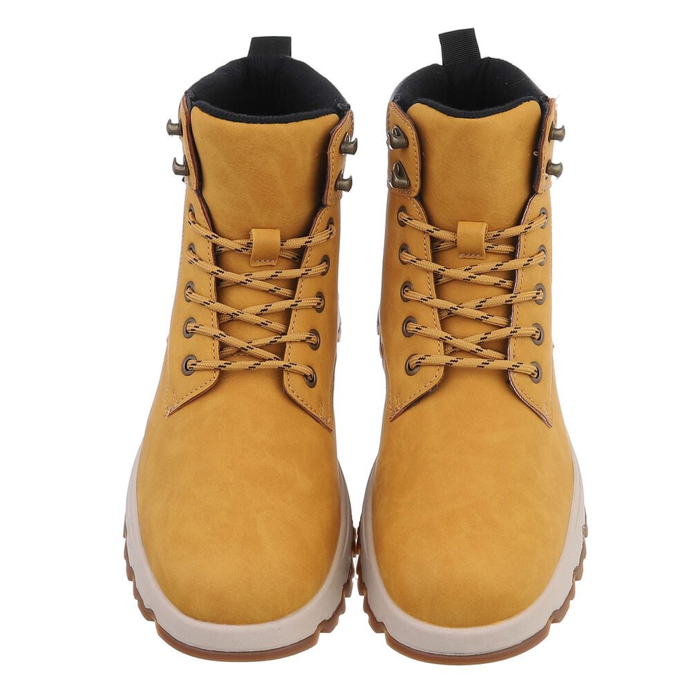 Coolwalk Herren Schnürschuhe Freizeit Stiefelette (88491797) Blockabsatz Boots in Camel
