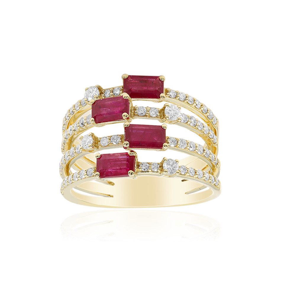 Diamantring Mosambik Rubin Diamant Gold Ring