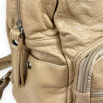 Taschen4life Cityrucksack lässiger Damen Rucksack von Kumixi 160432, weiches Leder Imitat, viele Fächer