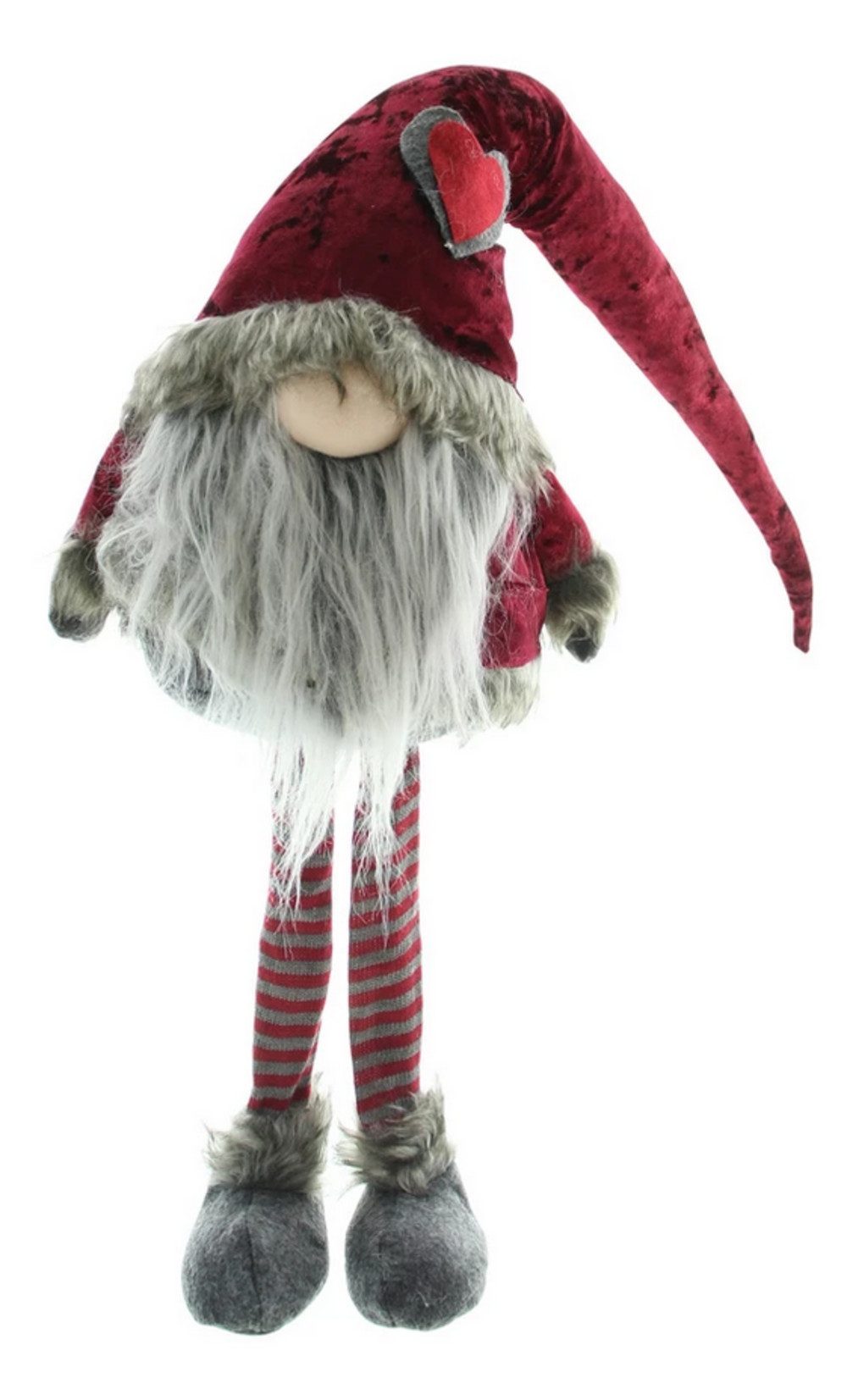 Home-trends24.de Dekofigur Wichtel Weihnachtsmann Stelzbeine Deko Figur Winter Gnom Zwerg 75 cm