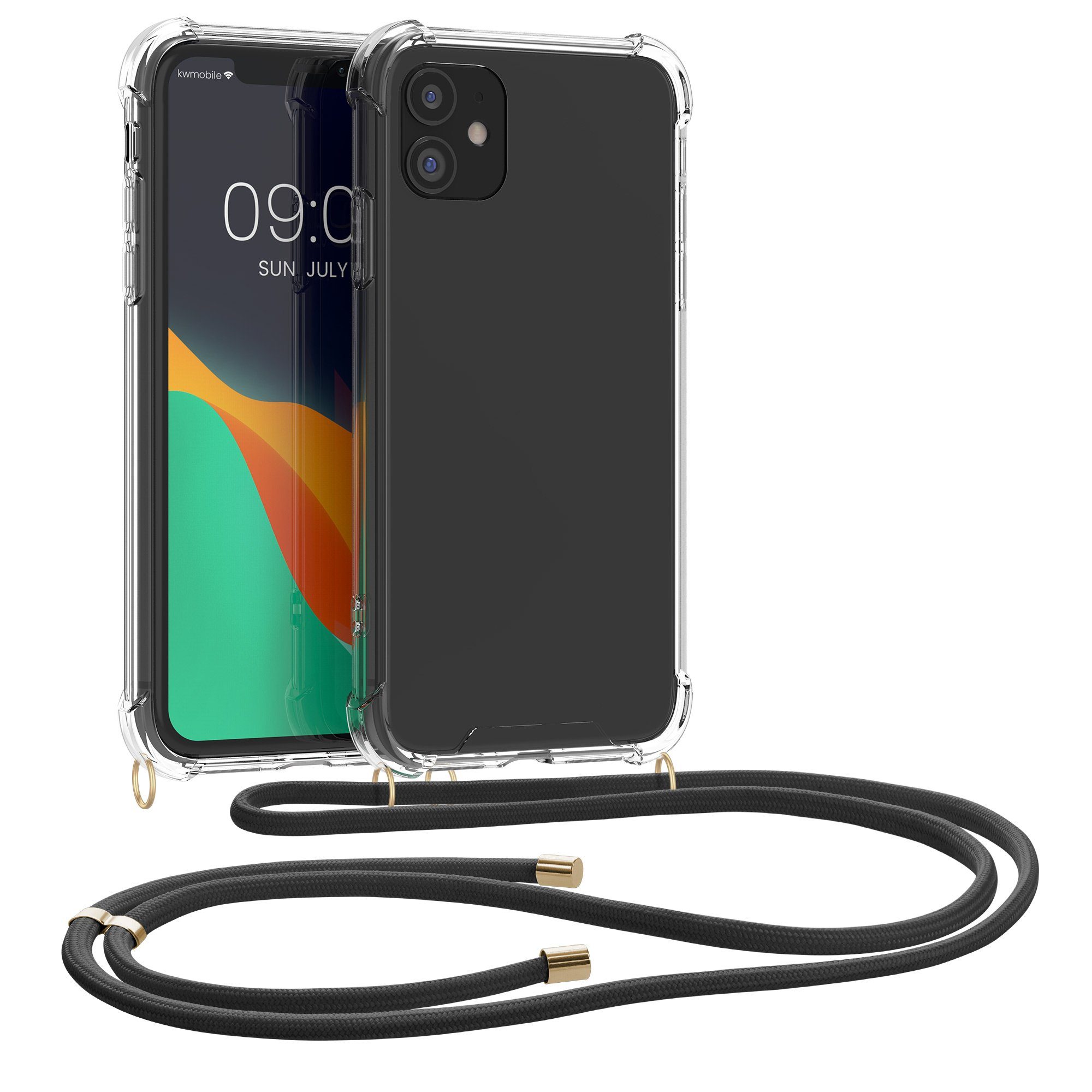 kwmobile Etui Necklace Case für Apple iPhone 11, Hülle Silikon mit Handykette - Band Handyhülle