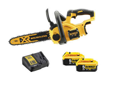 DeWalt Akku-Kettensäge Set DCM565N-XJ Akku-Kettensäge Flexvolt, 18V, 30 cm Schwertlänge, 4-tlg., Set mit 2 Akkus und Schnell-Ladegerät