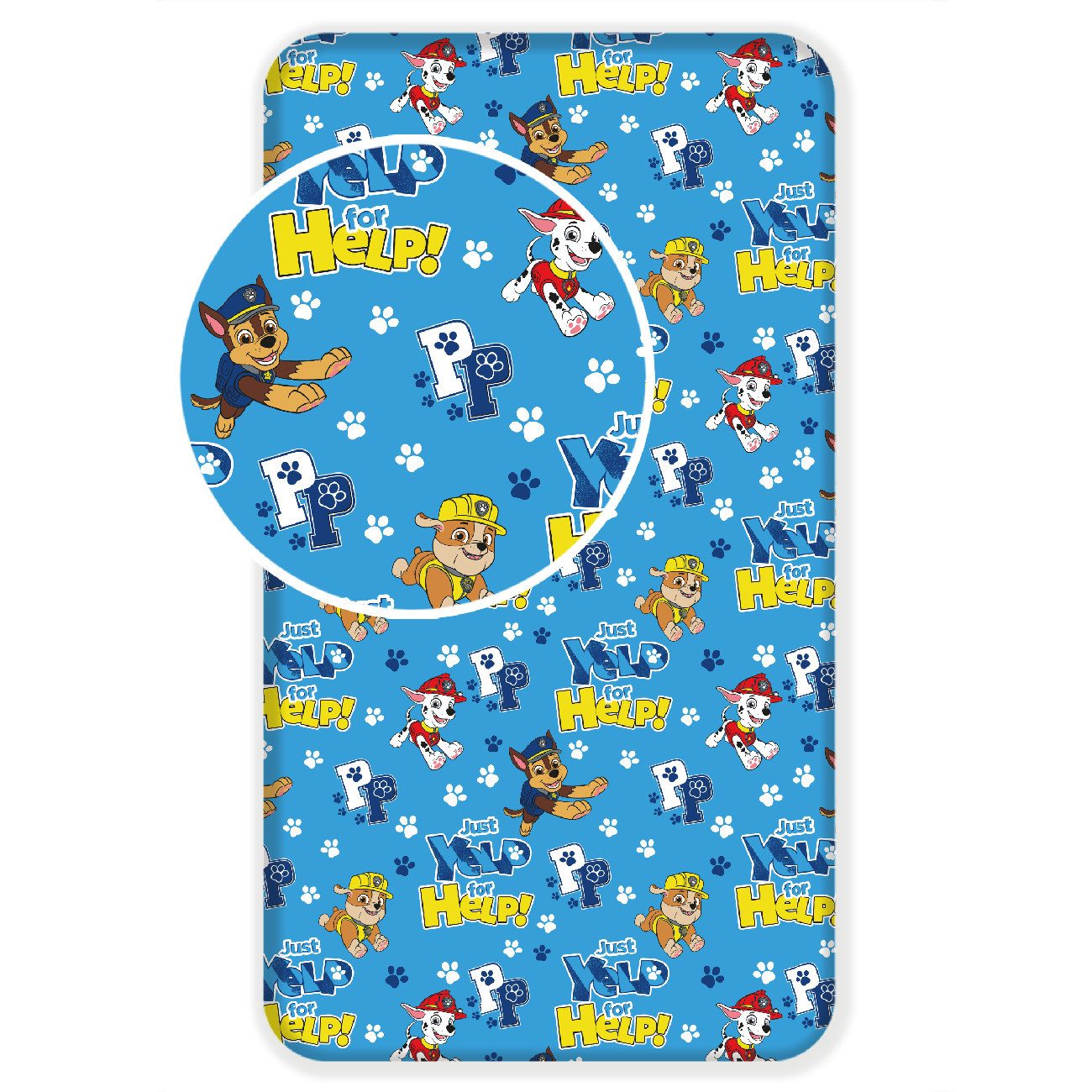 PAW PATROL Spannbettlaken Spannbettlaken Größe: 90 x 200 cmi n Blau, Baumwolle, Gummizug: an den Ecken, (1 Stück), Gummizug