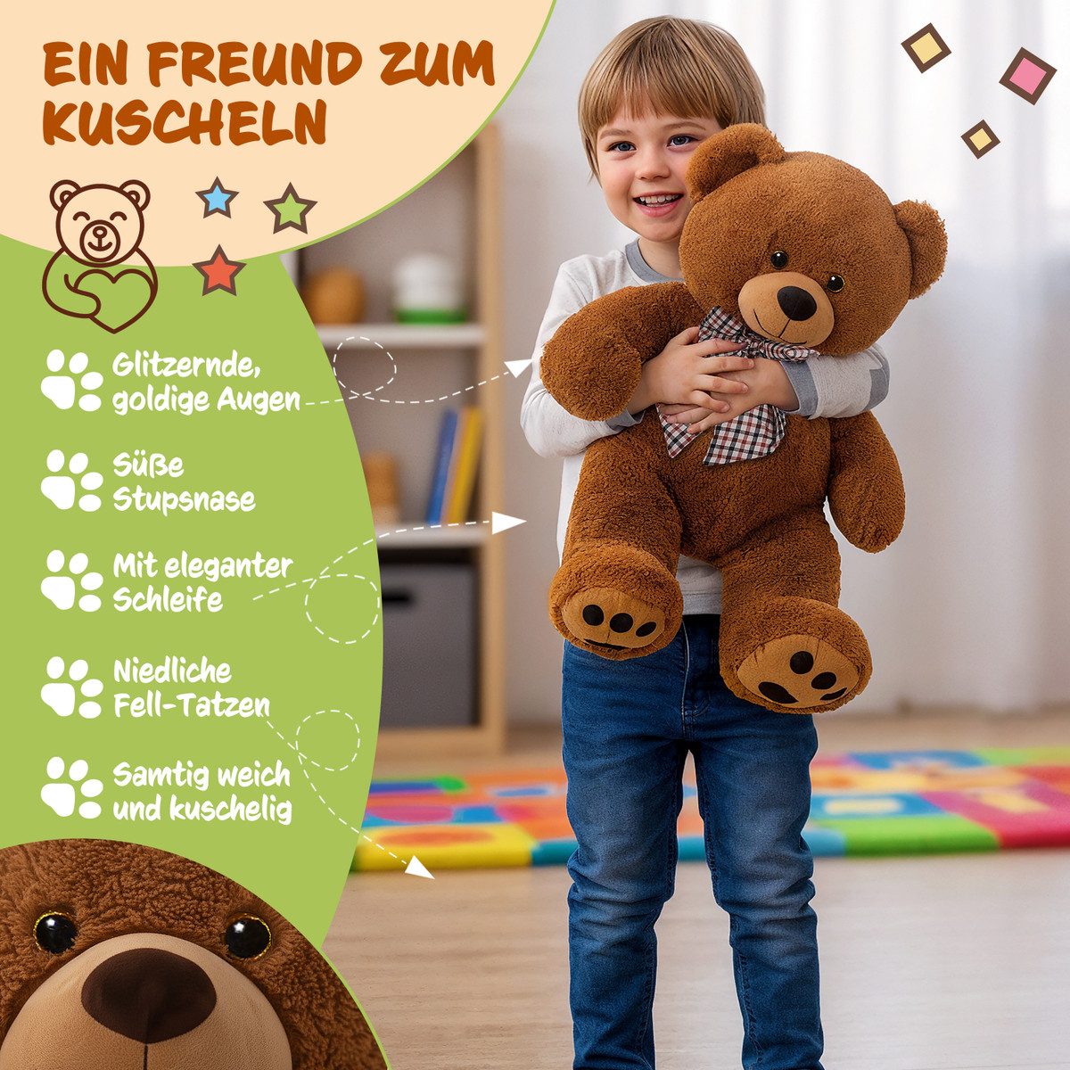 monzana Kuscheltier Deuba (1-St), Teddybär L - XXXL 50-175cm verschiedene F günstig online kaufen