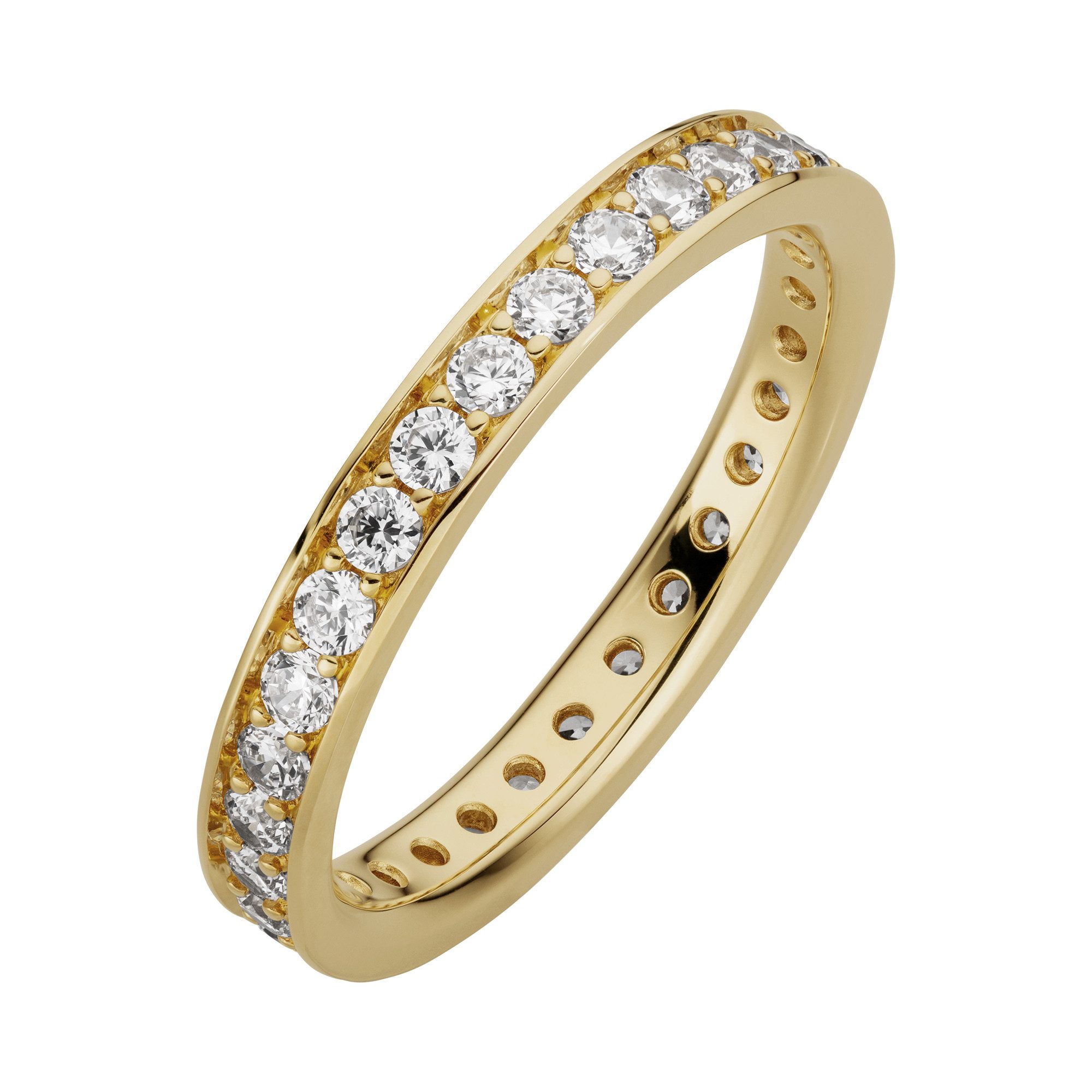 Fingerring 333/- Gelbgold glanz synth. Zirkonia