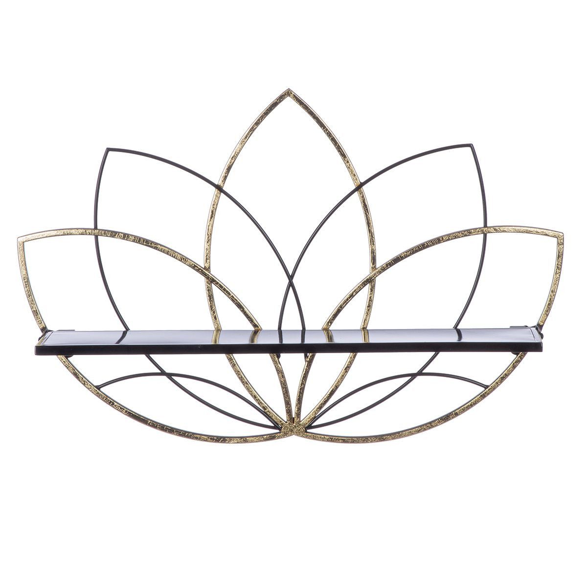 MF Wandregal Wandregal Lotus aus Metall in Schwarz mit Aufhängung, 1-tlg.