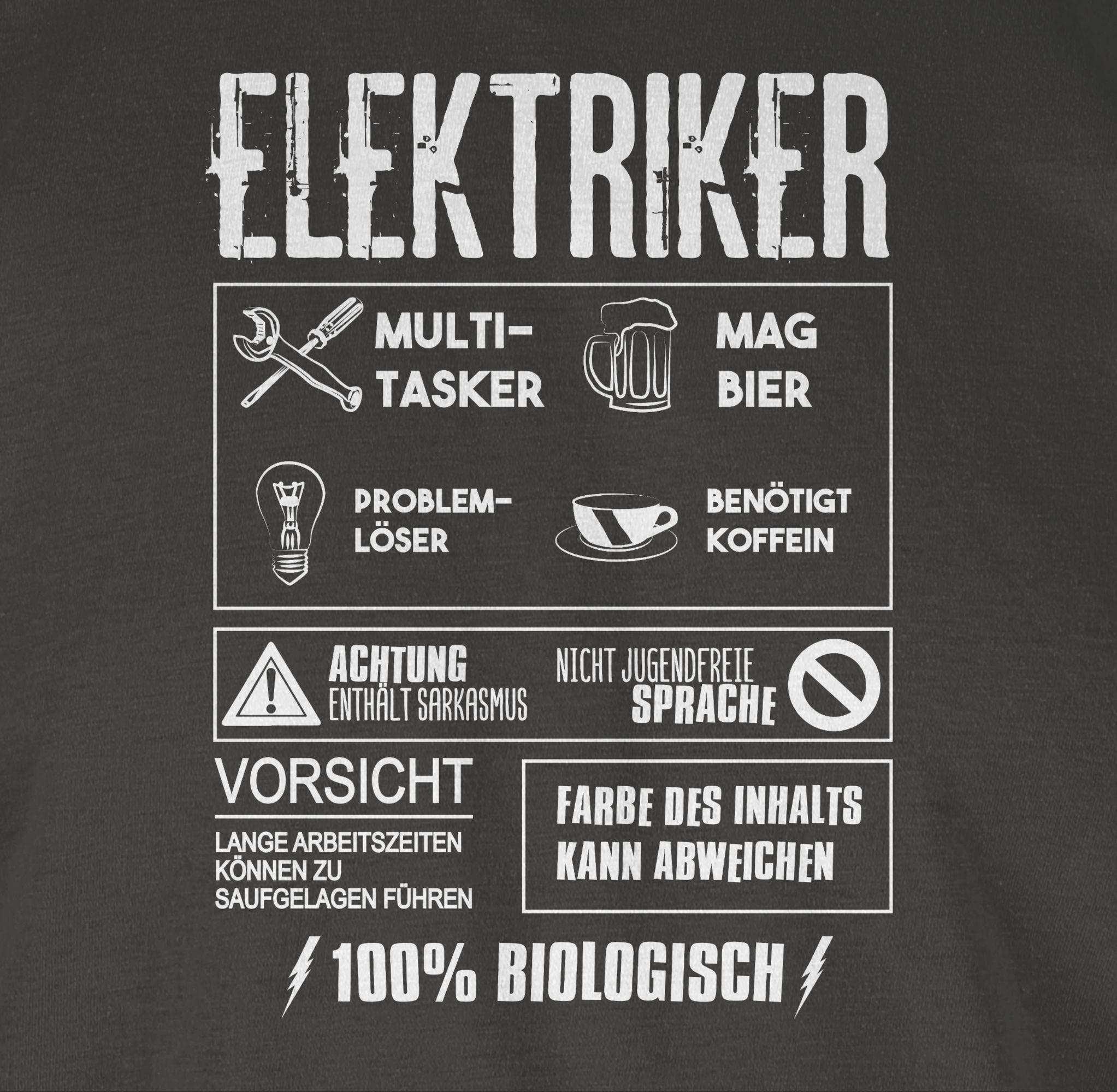 Geschenk Geschenke bin Elektriker Handwerker 03 Geschenke Ich Elek Dunkelgrau - Lustige T-Shirt ein Shirtracer Geschenkideen